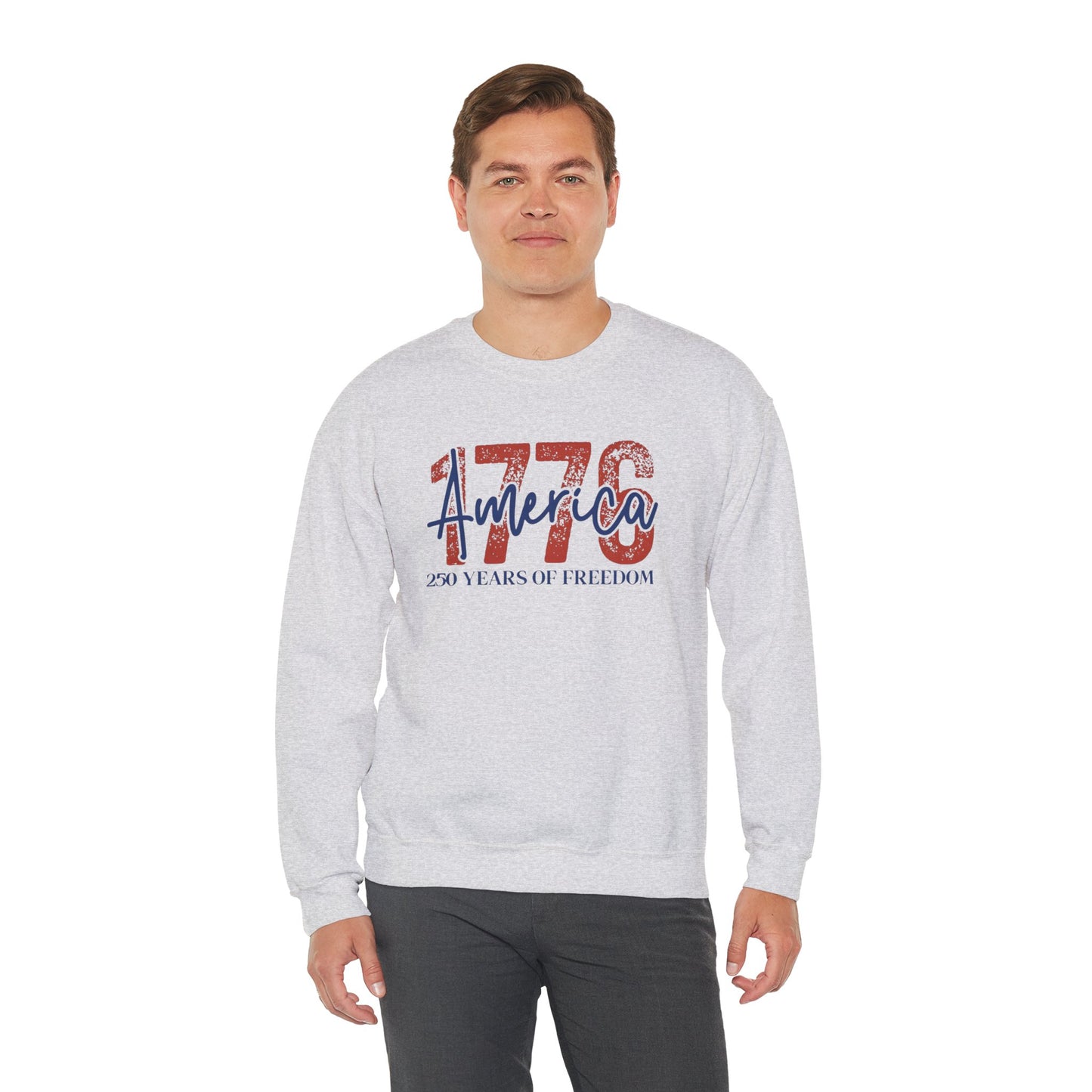 #250 1776 America: 250 Years of Freedom' Patriotic Independence Day Crewneck Sweatshirt