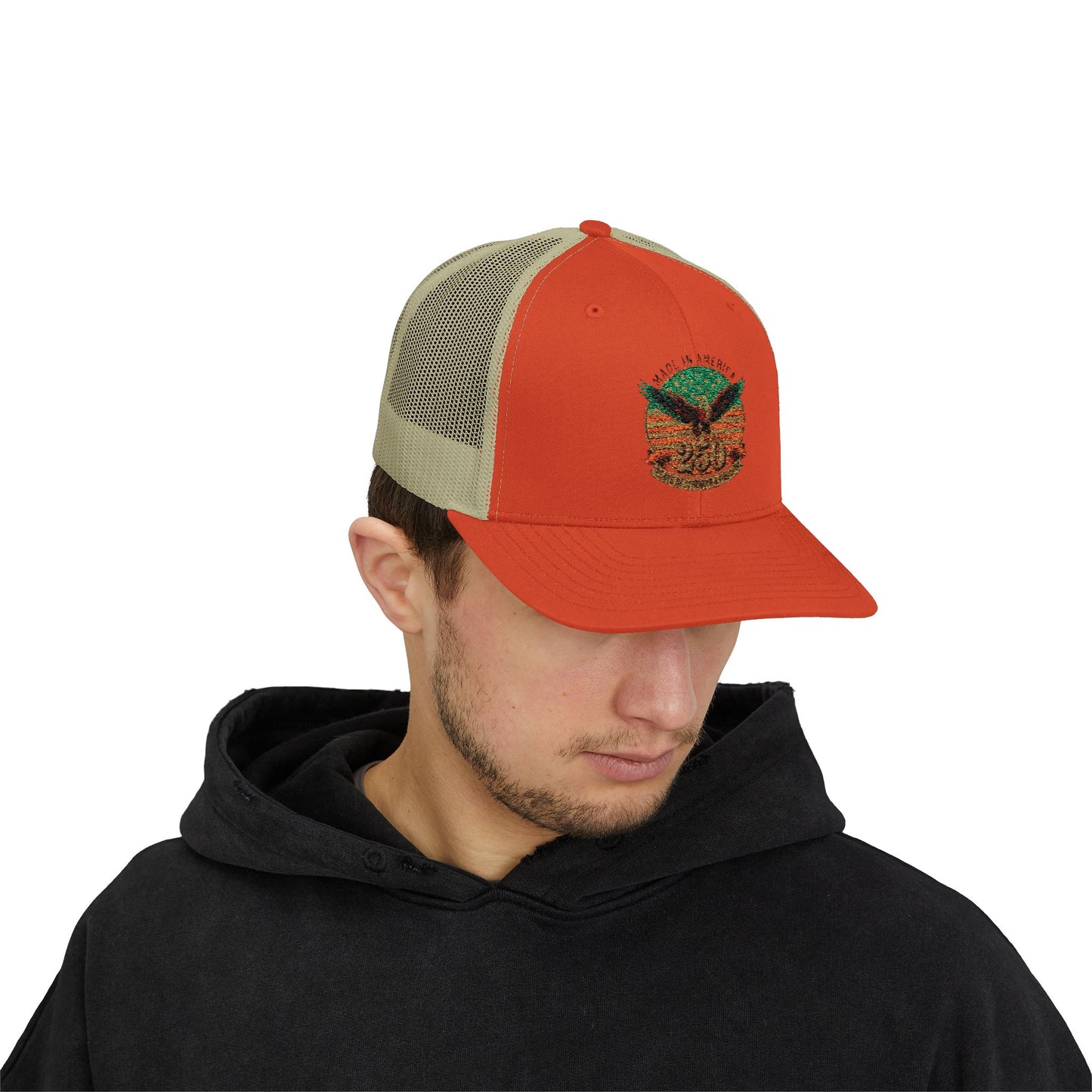 #250 Made in America Eagle 250th Anniversary Patriotic Snapback Trucker Cap