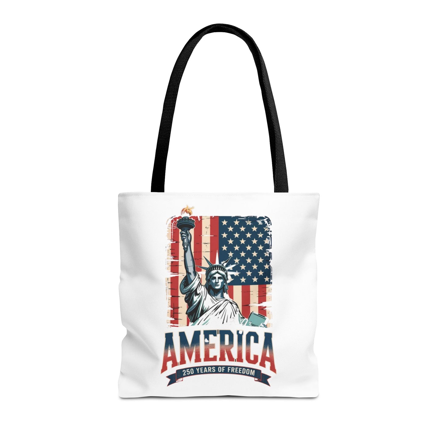 #250 Statue of Liberty American Flag 'America' Patriotic Independence Day Tote Bag