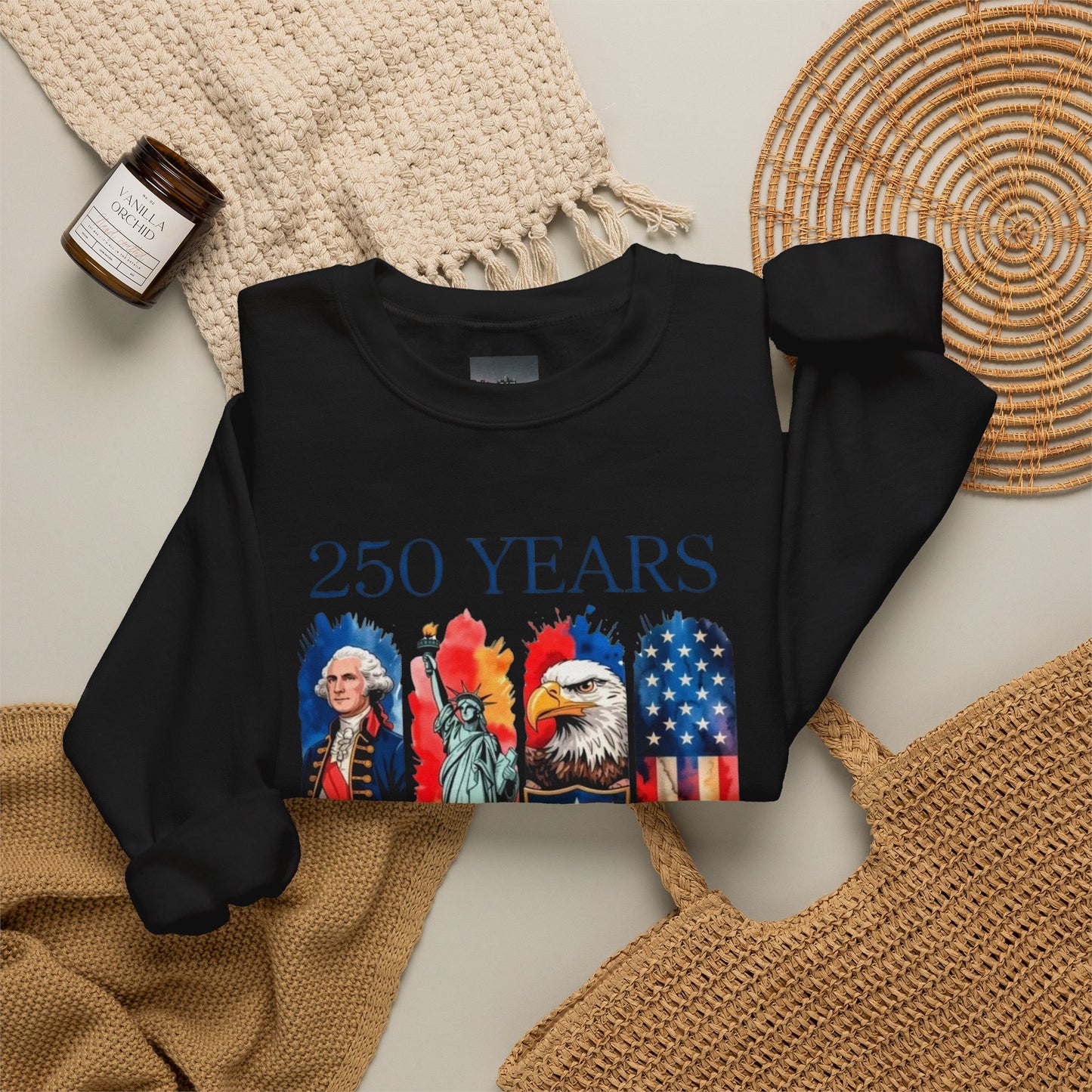 #250 250 Years American History Celebration 1776–2026 Patriotic Crewneck Sweatshirt