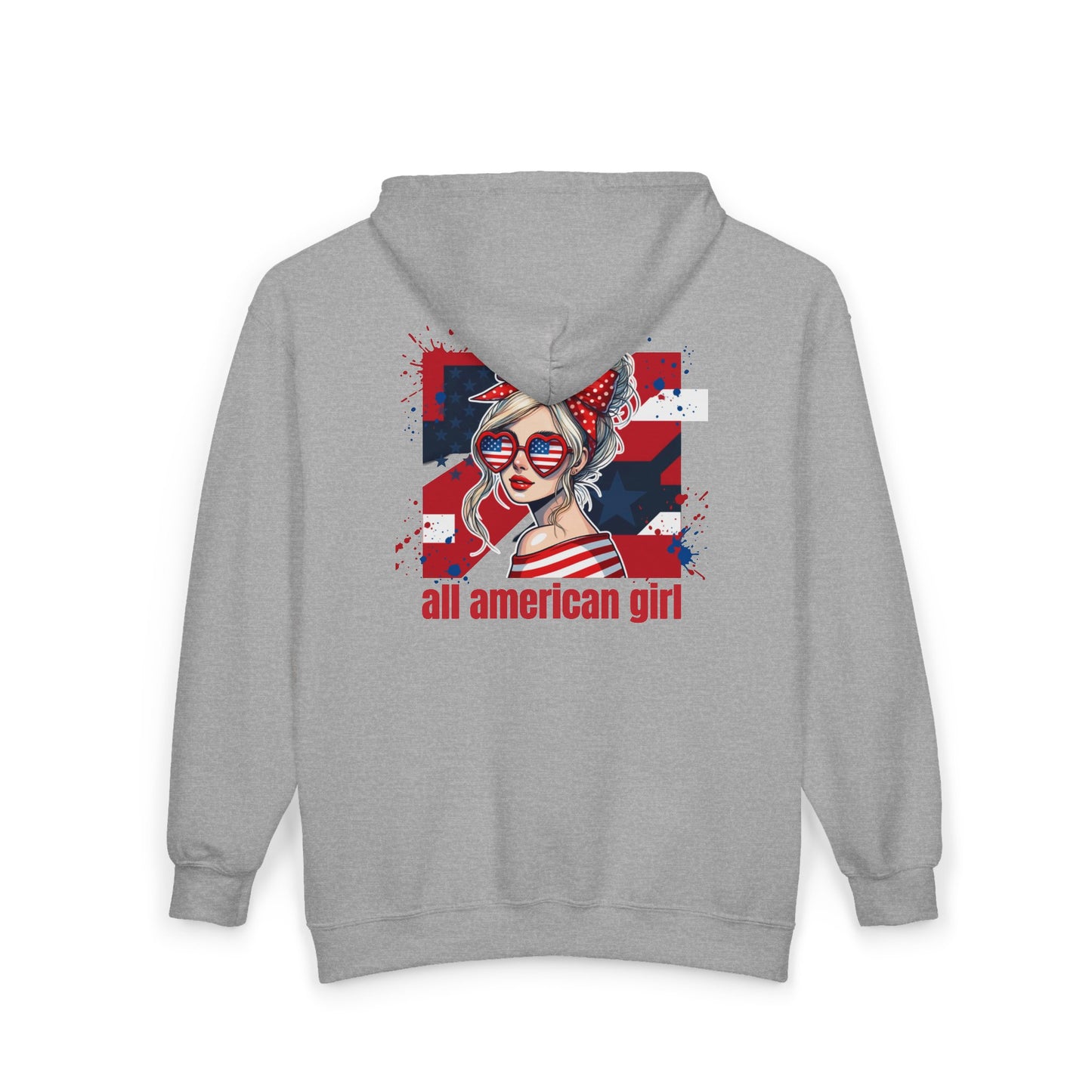 #250 All American Girl Patriotic Zip Hoodie