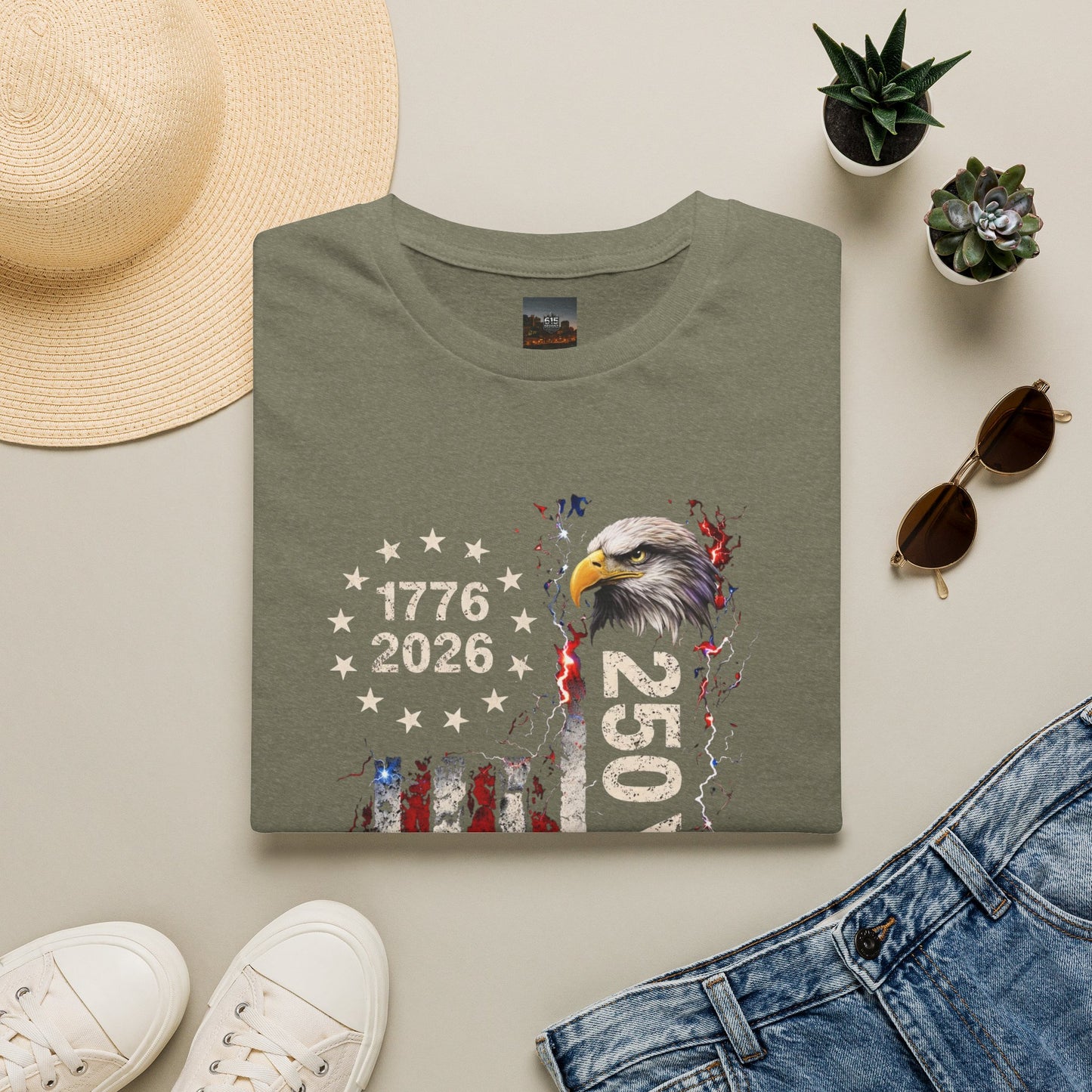 #250 1776-2026 250 Years USA Bicentennial Eagle T-Shirt