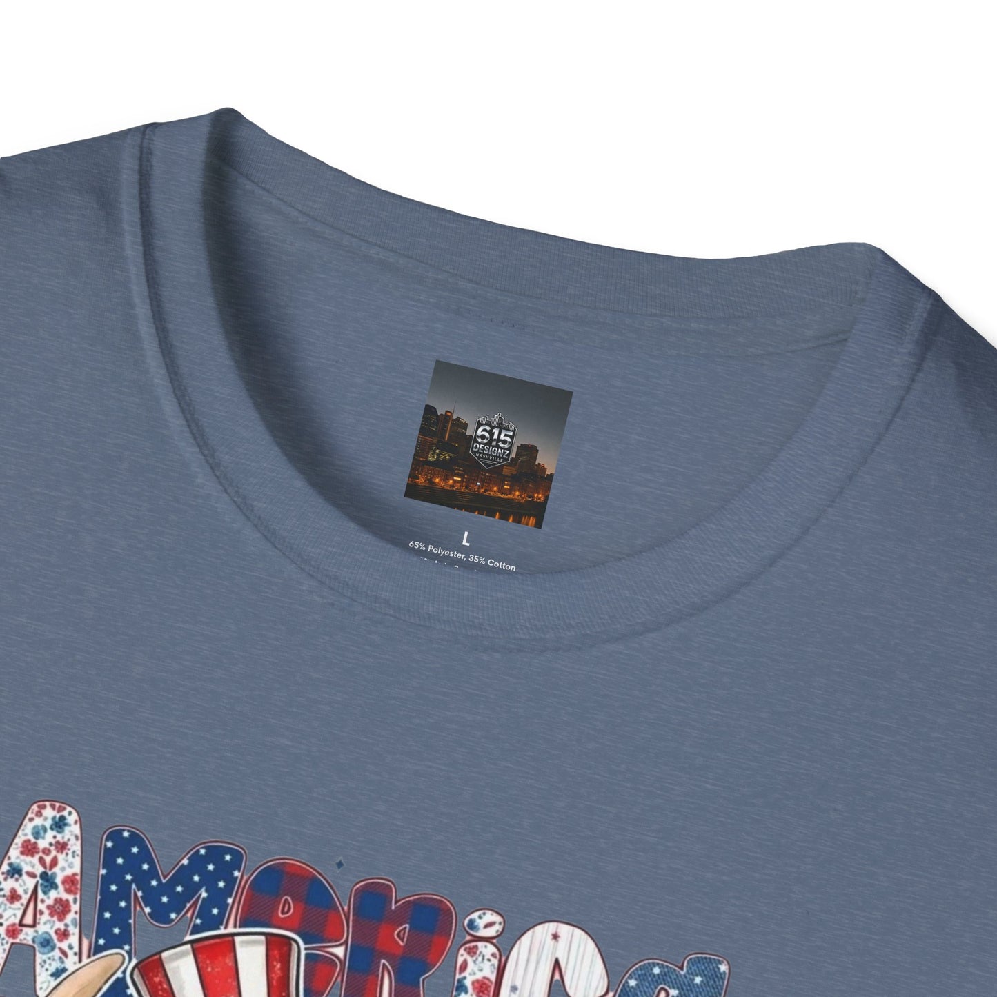 #250 American Flag Bubblegum Patriotic Highland Cow T-Shirt