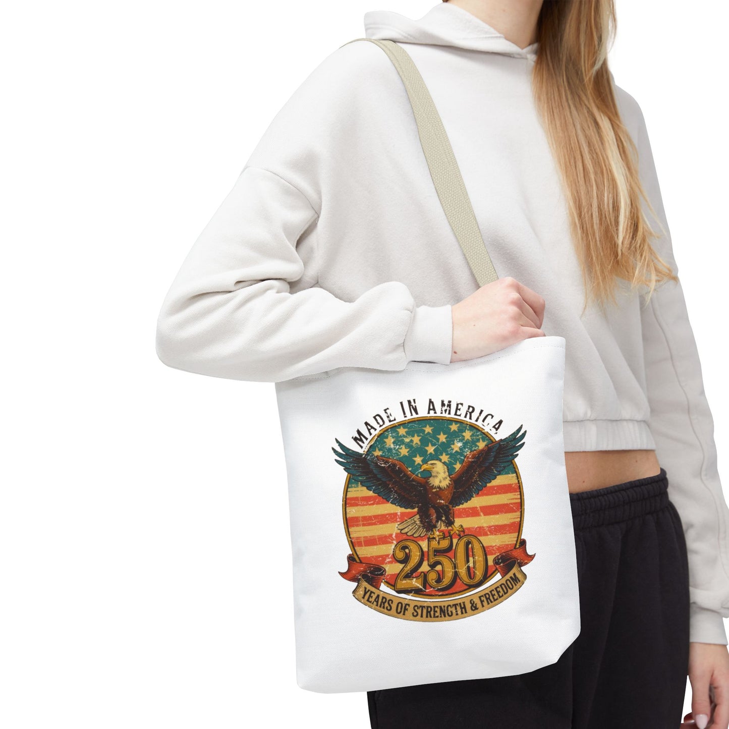 #250 Made in America Eagle 250th Anniversary Patriotic Tote Bag