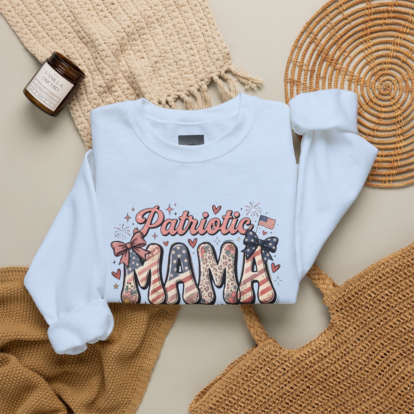 #250 Patriotic Mama 1776–2026 American Flag Sweatshirt