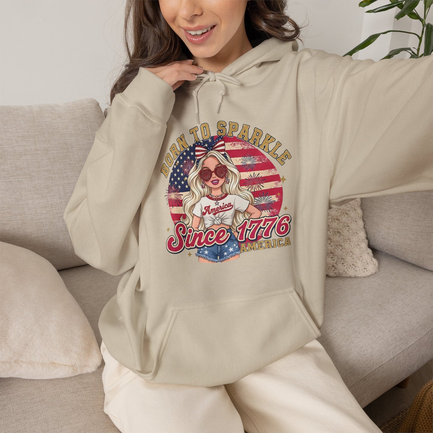 #250 "Born to Sparkle Since 1776" Patriotic Hoodie