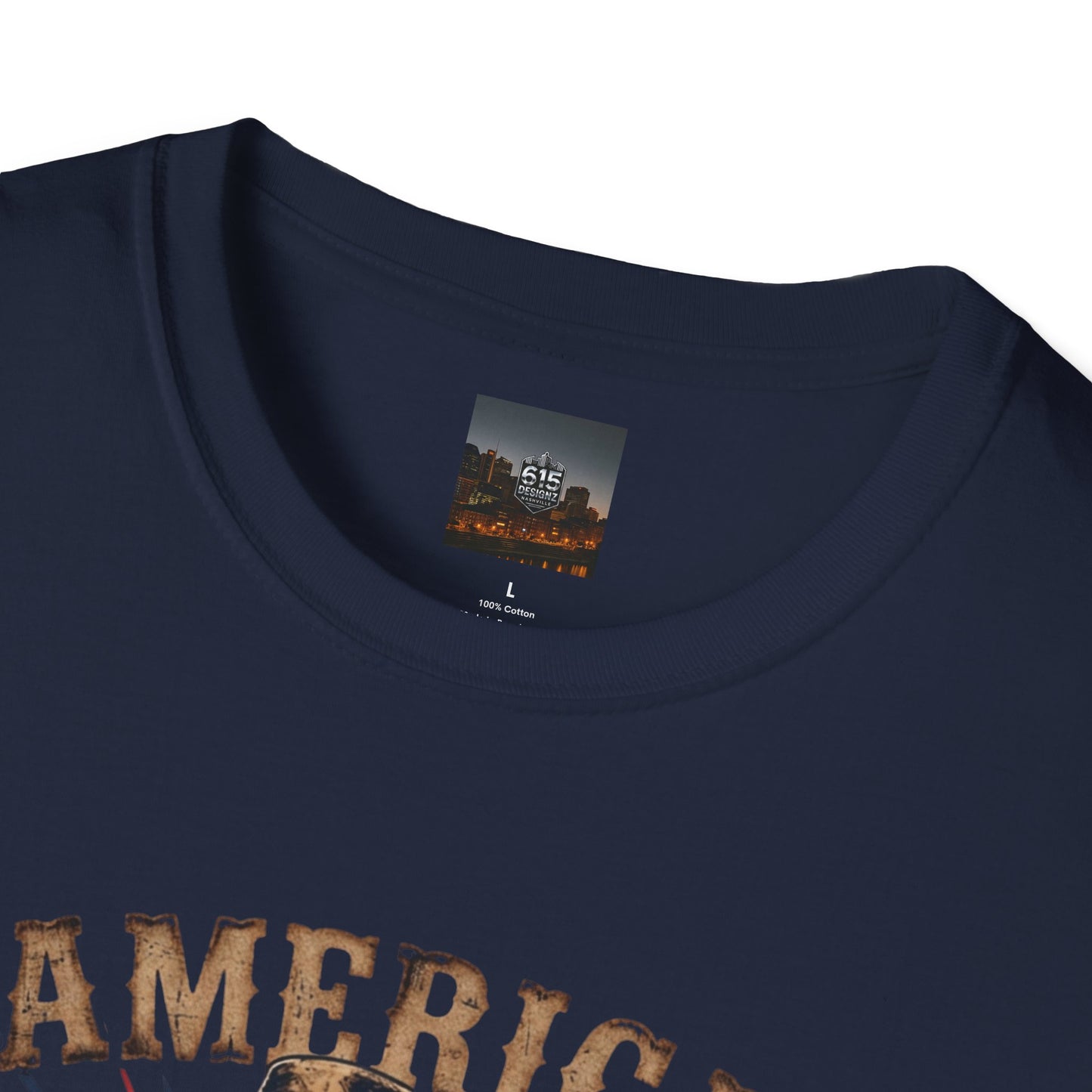 #250 America 250 Strong Patriotic Bull with American Flag T-Shirt