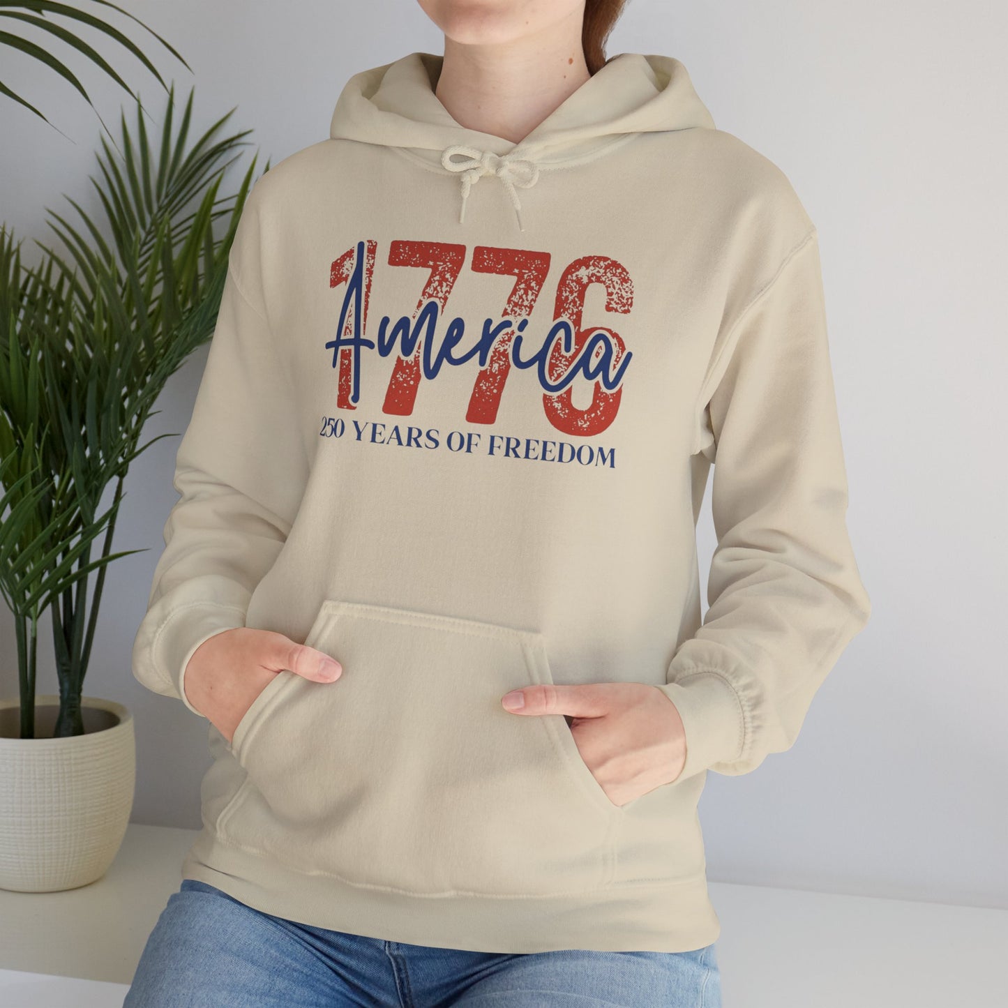 #250 1776 America: 250 Years of Freedom' Patriotic Independence Day Hoodie