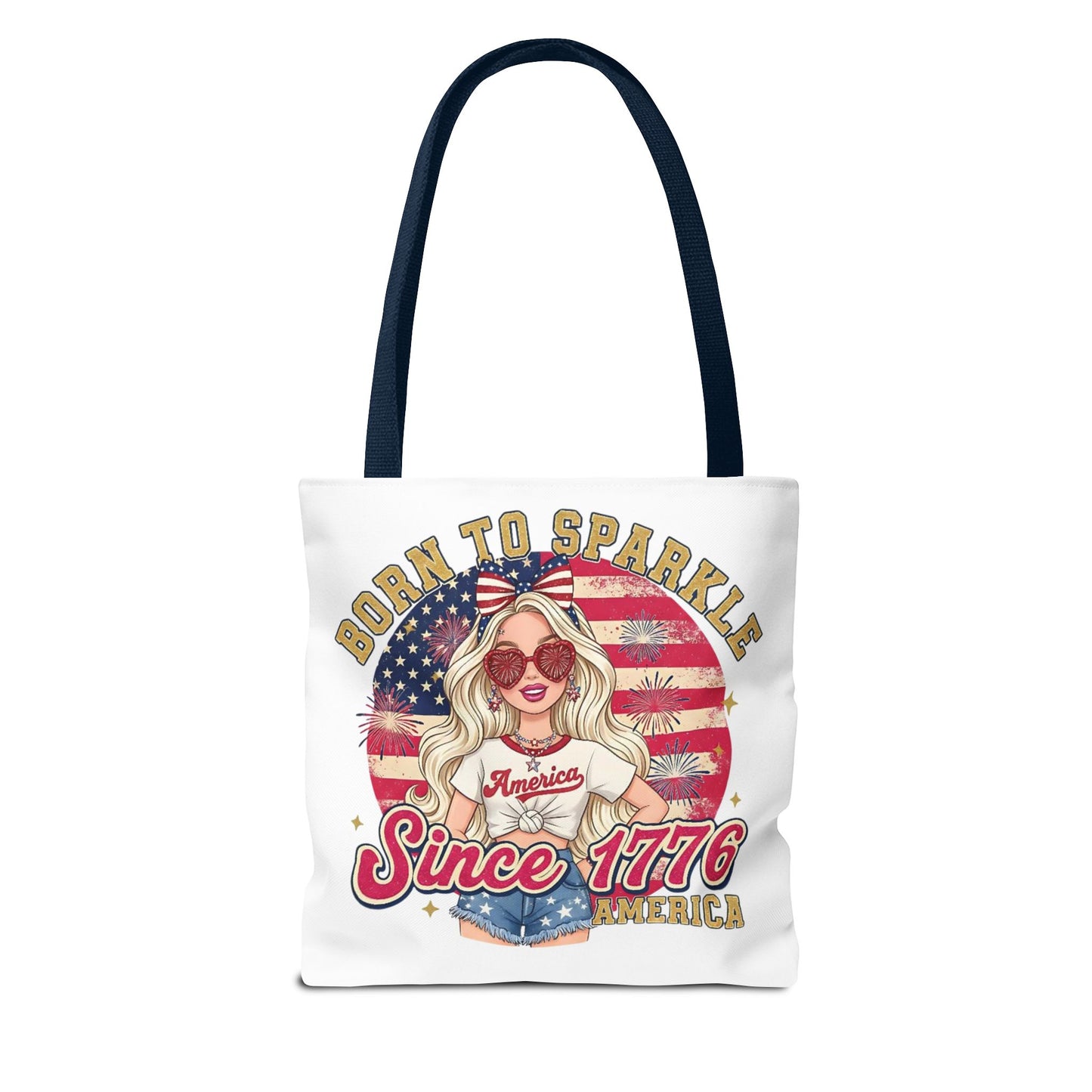 #250 "Born to Sparkle Since 1776" Patriotic Tote Bag