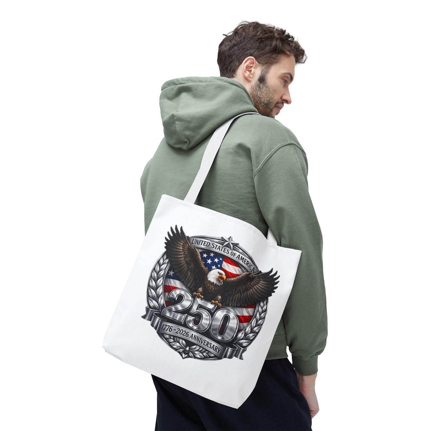#250 Patriotic Bald Eagle 250 United States Emblem Tote Bag