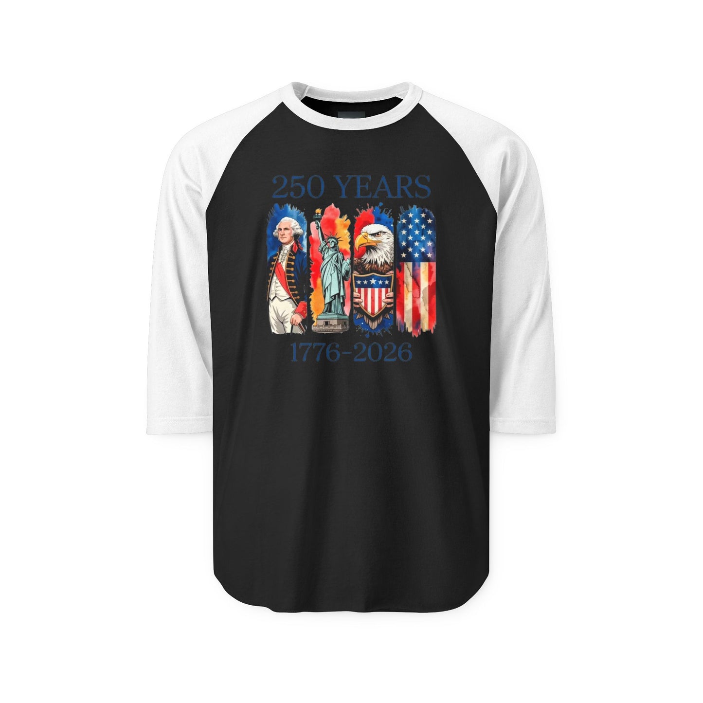 #250 250 Years American History Celebration 1776–2026 Patriotic Raglan Shirt Baseball Tee