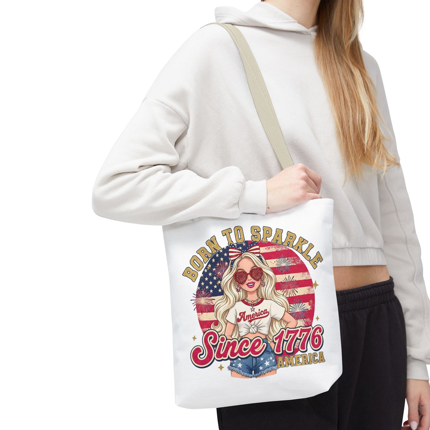 #250 "Born to Sparkle Since 1776" Patriotic Tote Bag