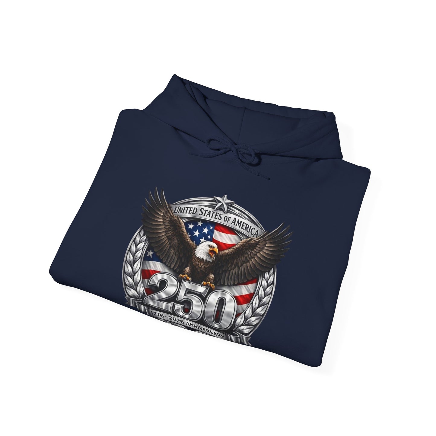 #250 Patriotic Bald Eagle 250 United States Emblem Hoodie