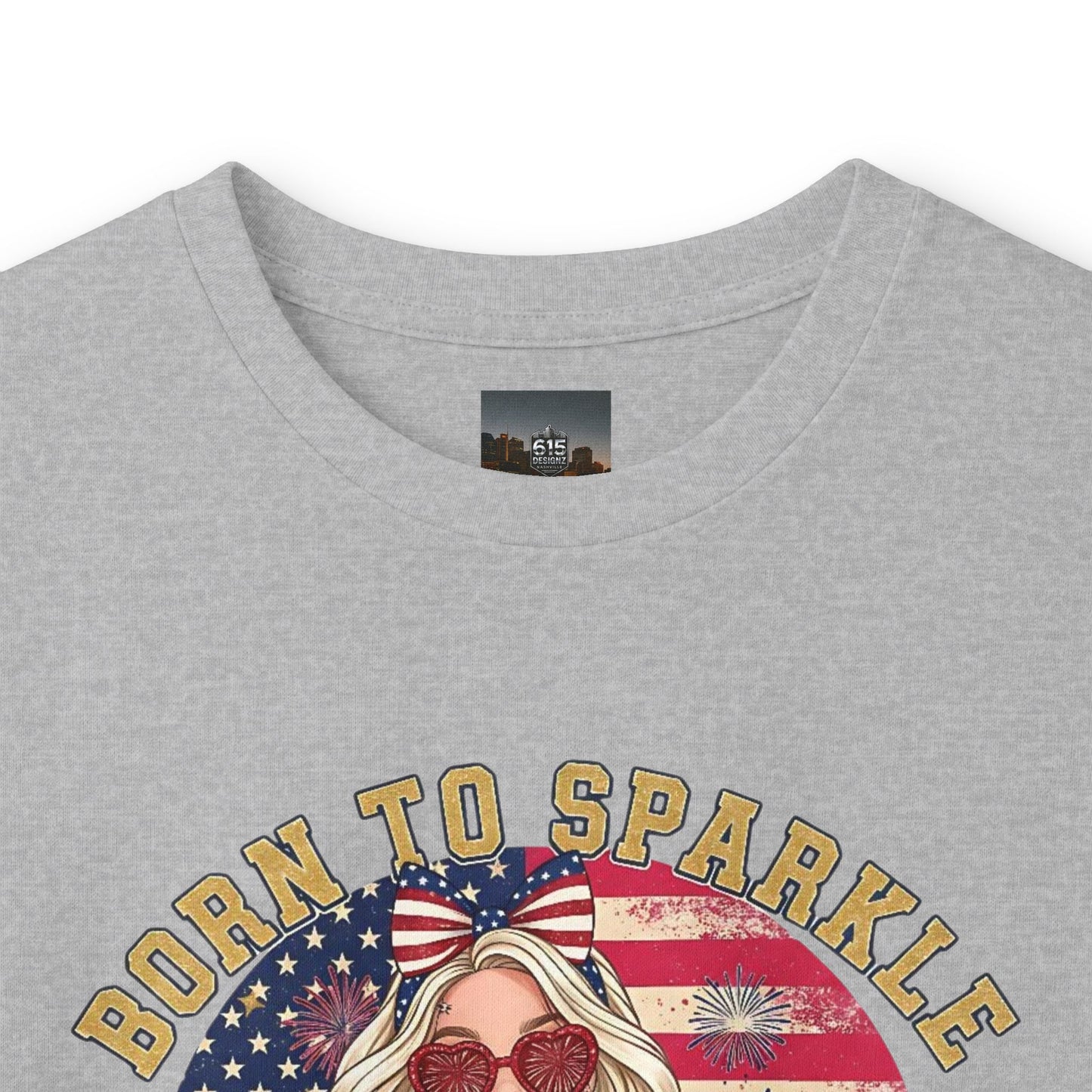 #250 "Born to Sparkle Since 1776" Patriotic Long Sleeve Tee