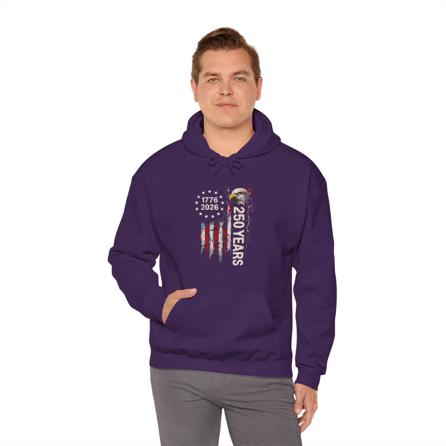 #250 1776-2026 250 Years USA Bicentennial Eagle Hoodie