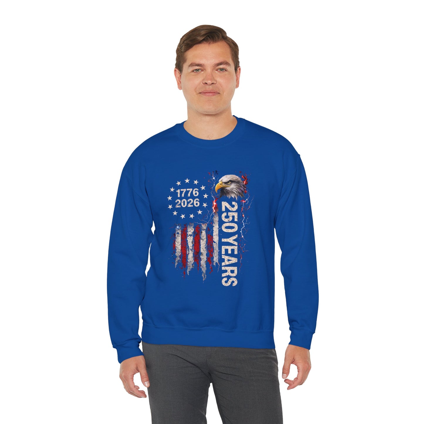 #250 1776-2026 250 Years USA Bicentennial Eagle Crewneck Sweatshirt