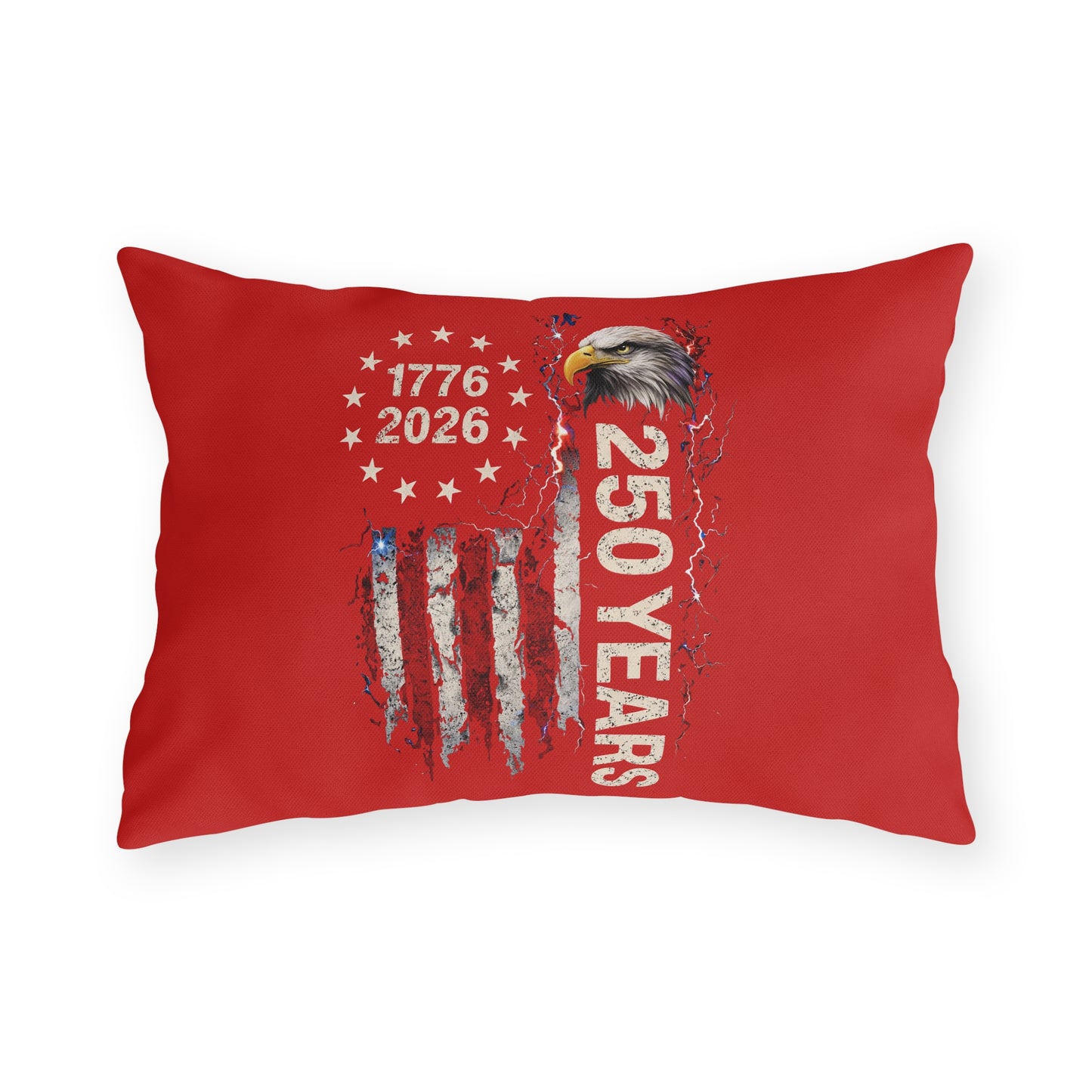 #250 1776-2026 250 Years USA Bicentennial Eagle Outdoor Throw Pillow