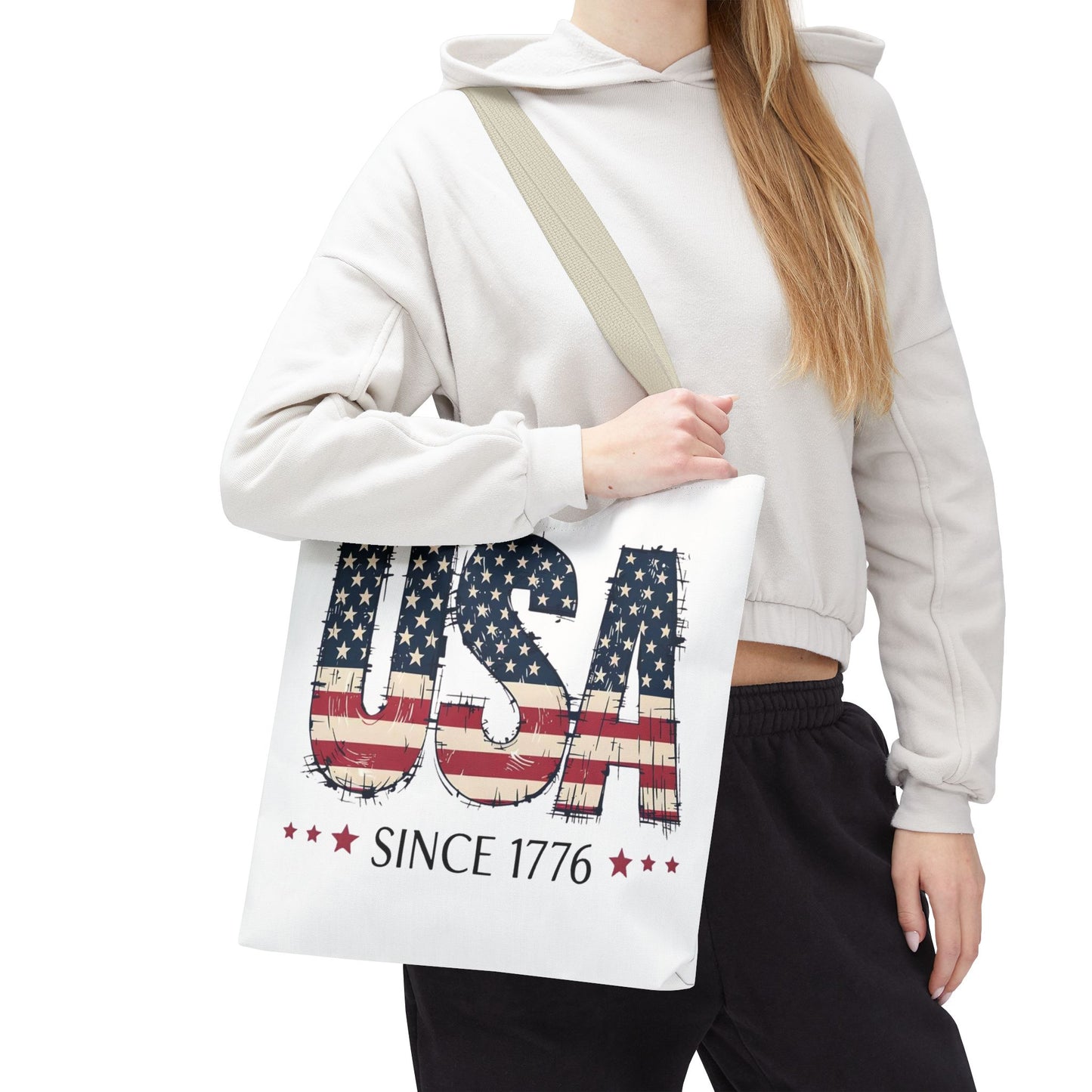#250 USA Flag "USA Since 1776" Patriotic Tote Bag