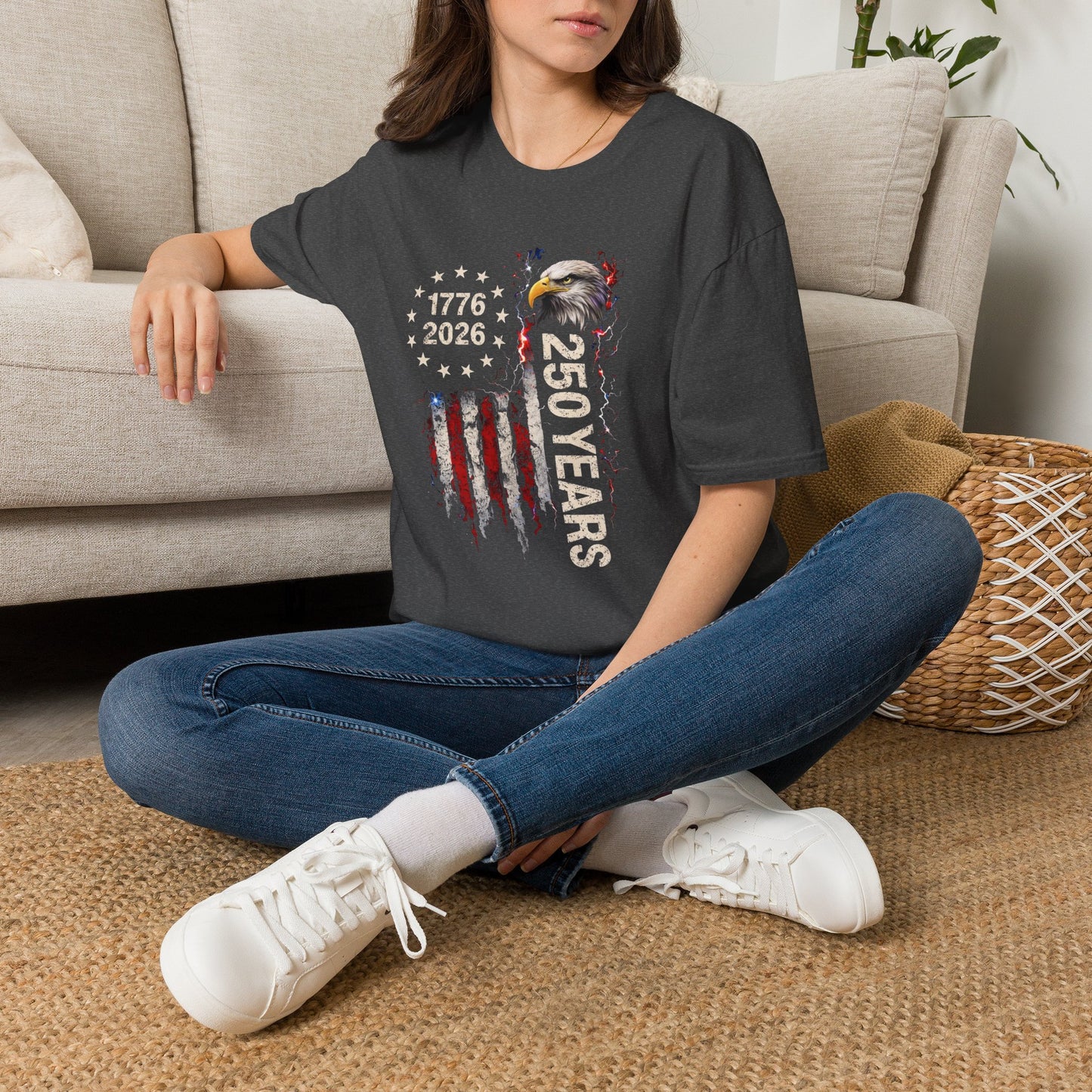 #250 1776-2026 250 Years USA Bicentennial Eagle T-Shirt