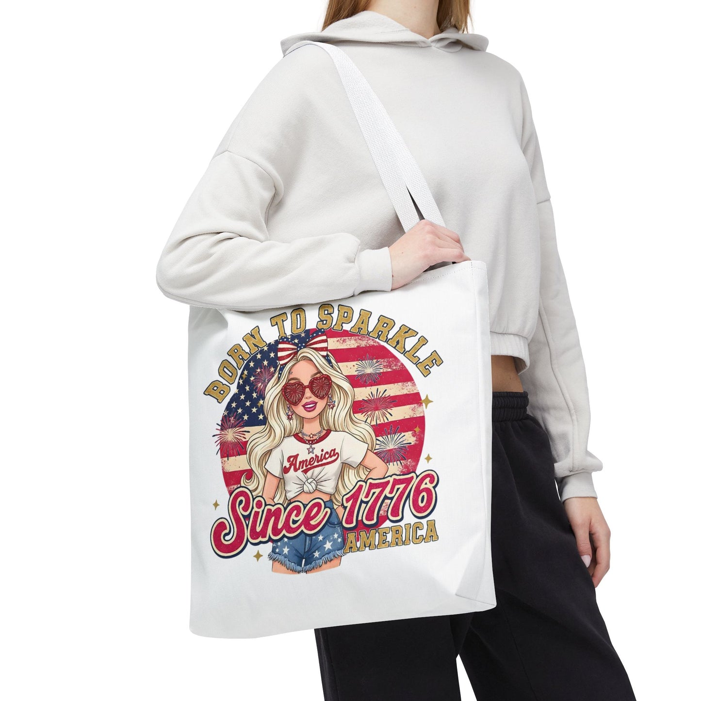 #250 "Born to Sparkle Since 1776" Patriotic Tote Bag