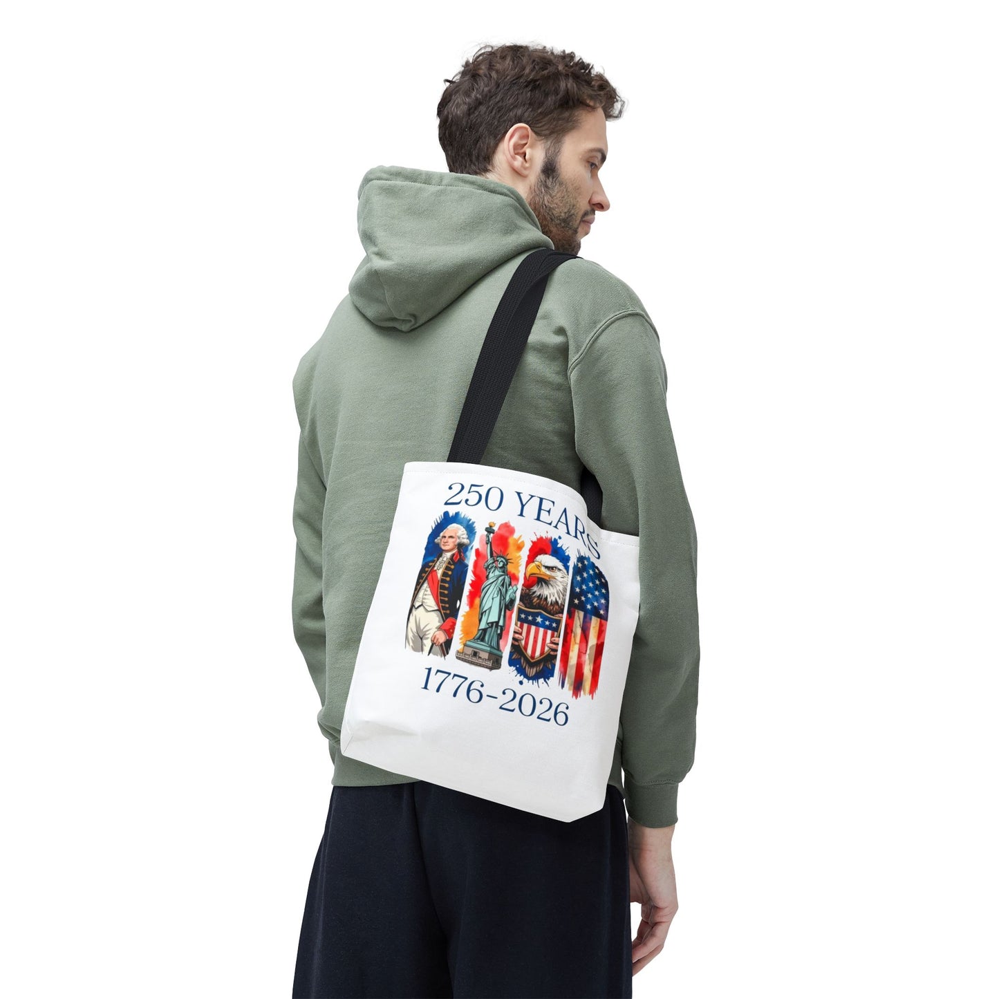 #250 250 Years American History Celebration 1776–2026 Patriotic Tote Bag