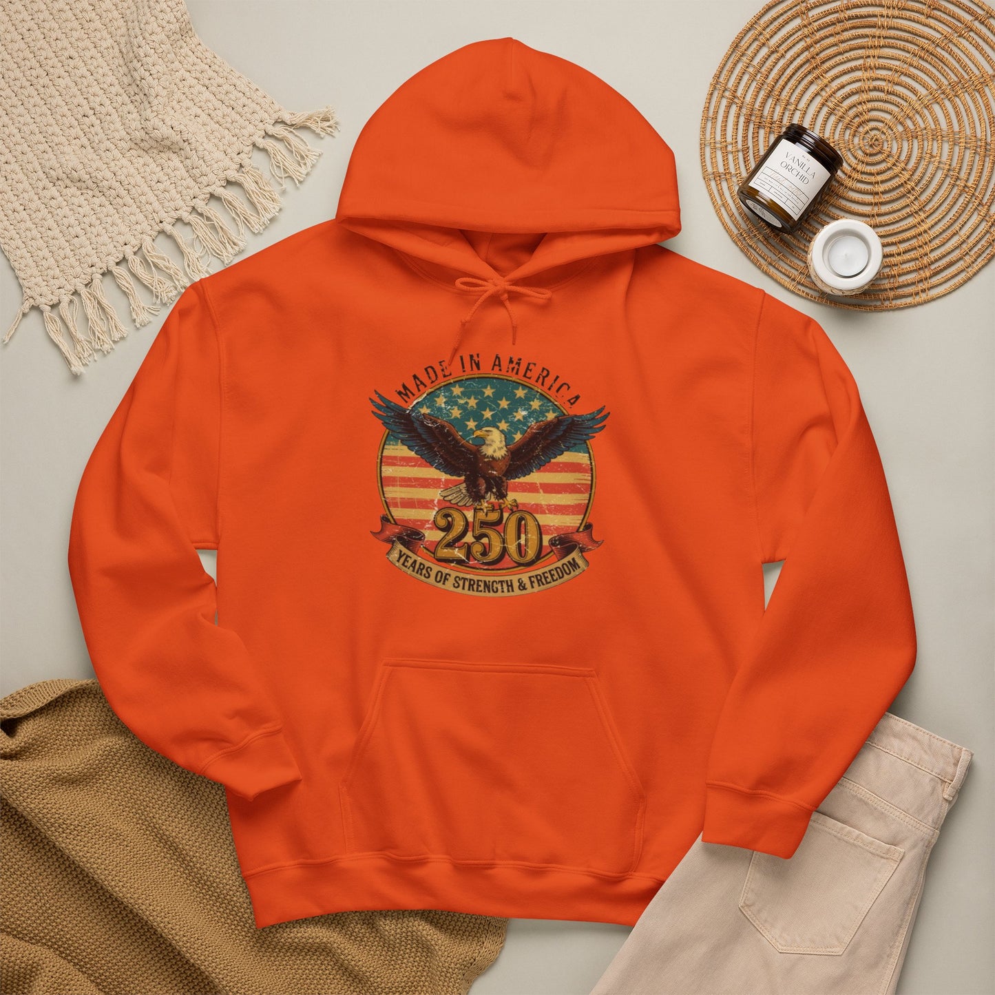 #250 Made in America Eagle 250th Anniversary Patriotic Hoodie