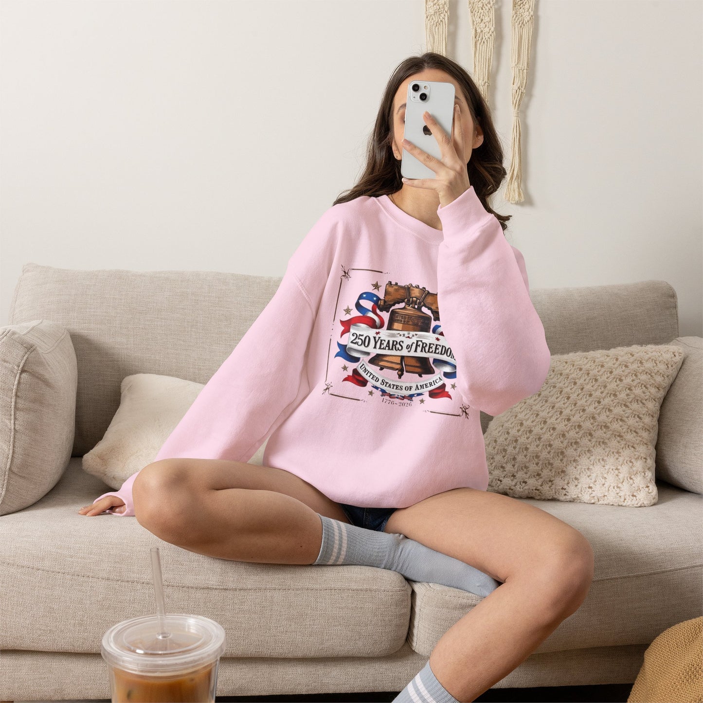 #250 250 Years of Freedom Liberty Bell Crewneck Sweatshirt