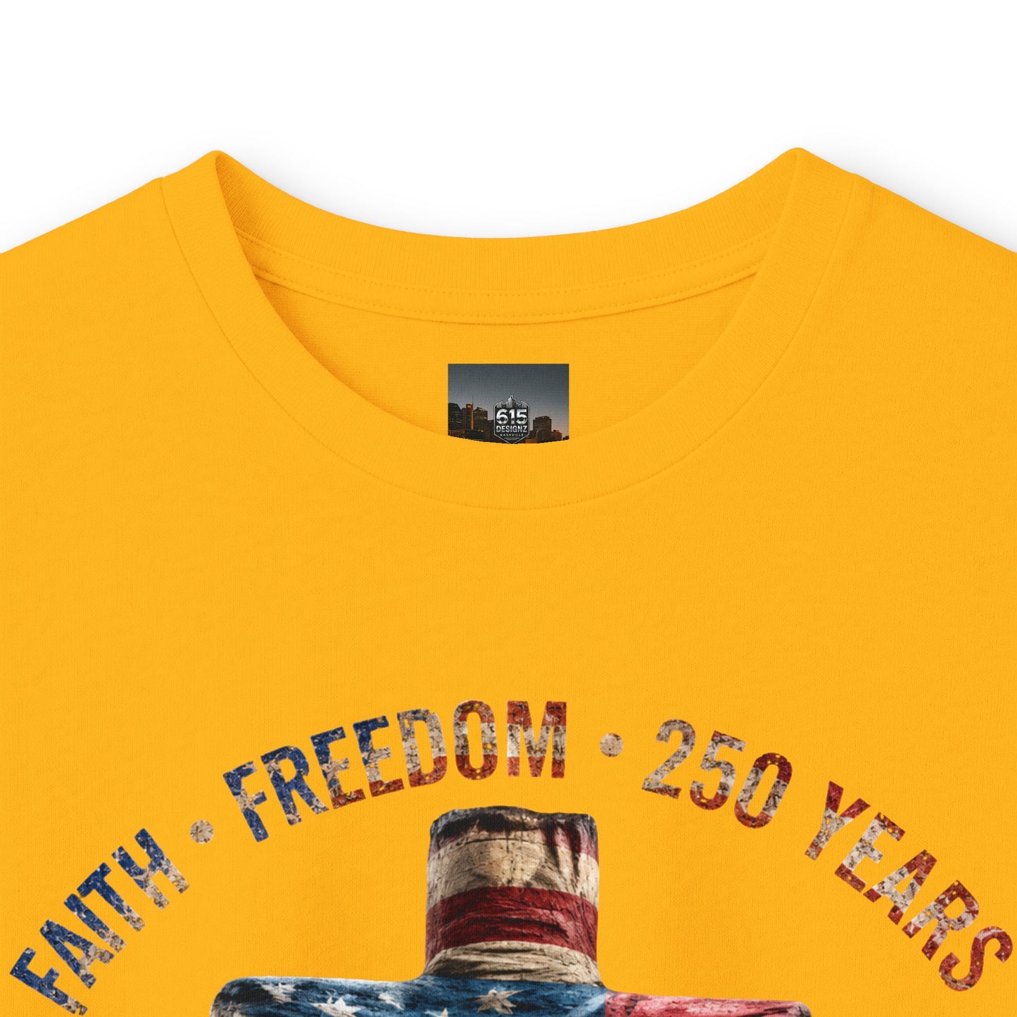 #250 Faith • Freedom 250 Years American Flag Cross & Eagle 1776-2026 Long Sleeve Tee