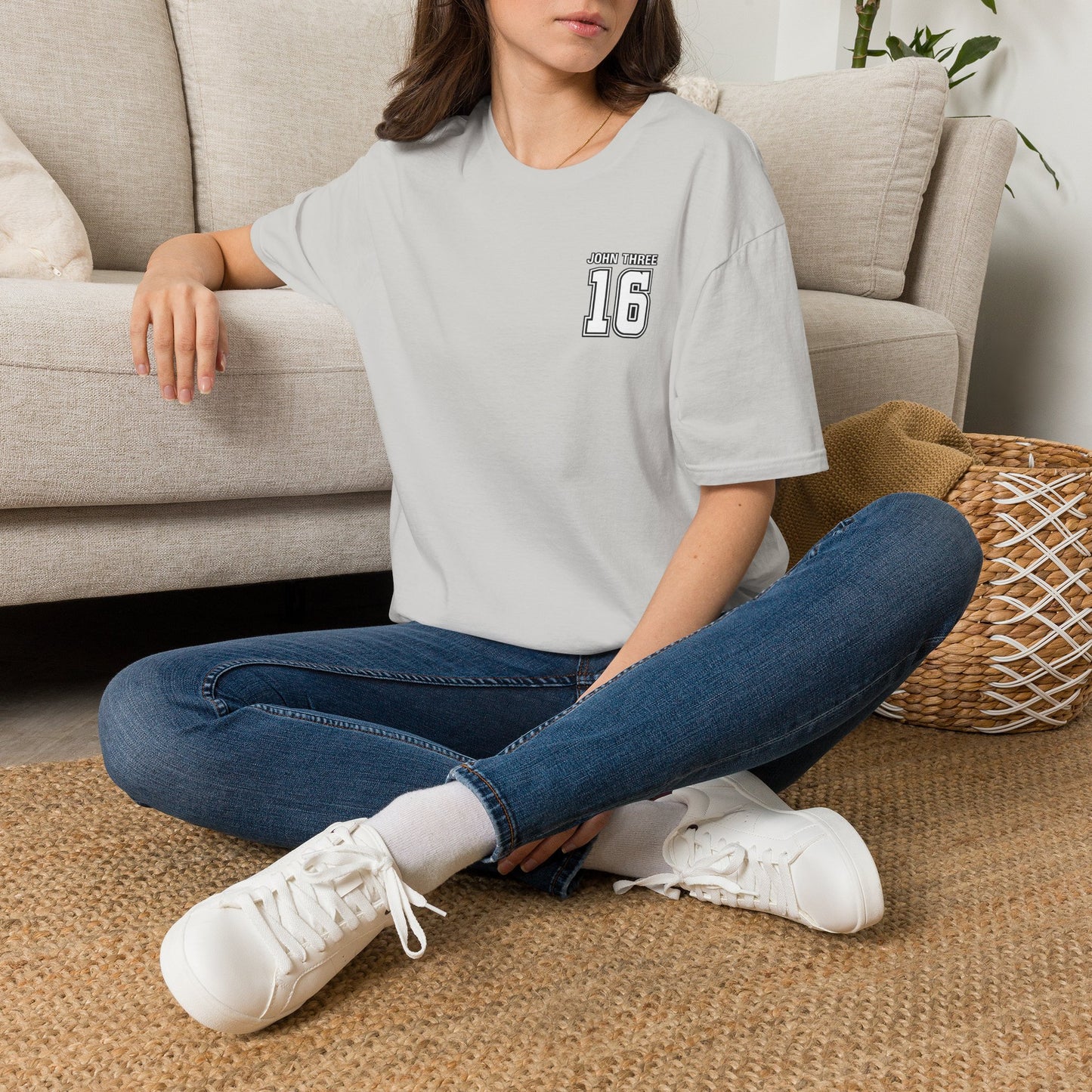John Three 16 Chest and Back Jersey Print with Scripture Tee