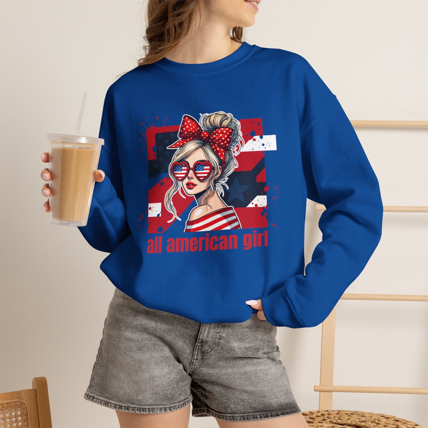 #250 All American Girl Patriotic Sweatshirt