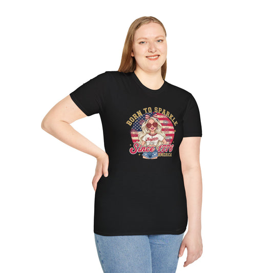 #250 "Born to Sparkle Since 1776" Patriotic T-Shirt