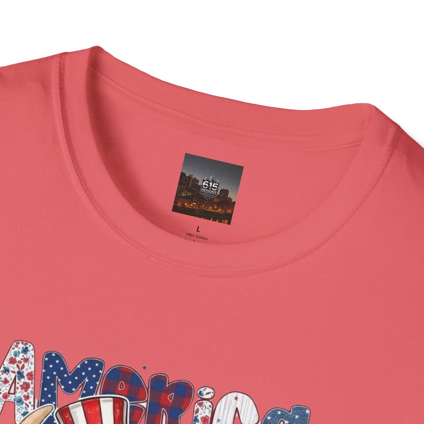 #250 American Flag Bubblegum Patriotic Highland Cow T-Shirt
