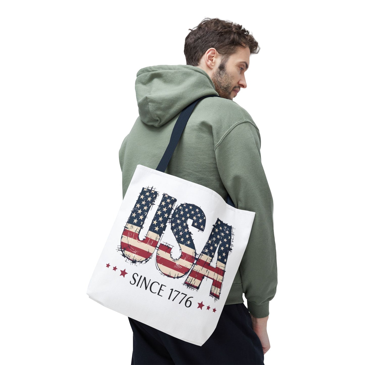 #250 USA Flag "USA Since 1776" Patriotic Tote Bag