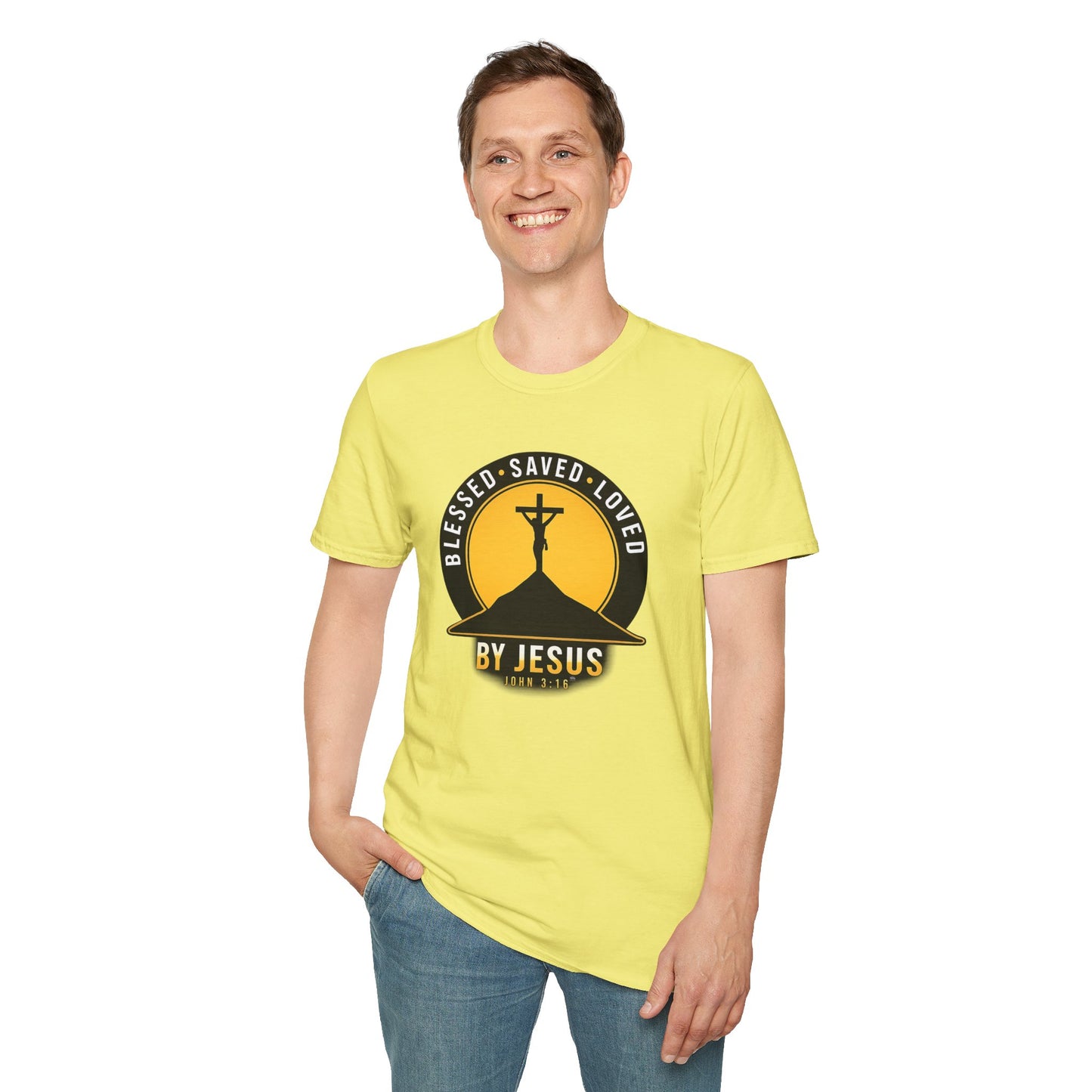 Blessed • Saved • Loved by Jesus T-Shirt — Christian Faith Tee
