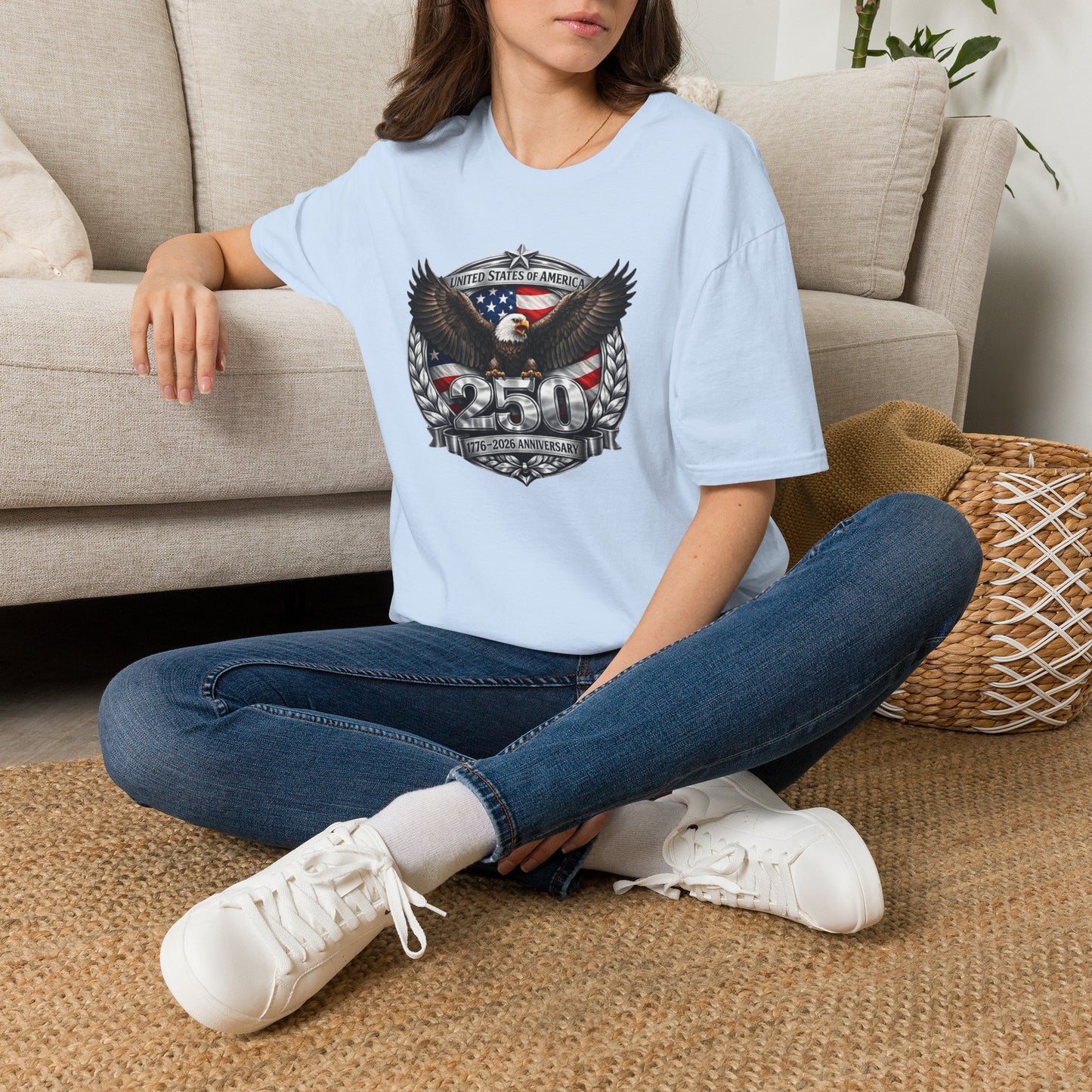#250 Patriotic Bald Eagle 250 United States Emblem T-Shirt