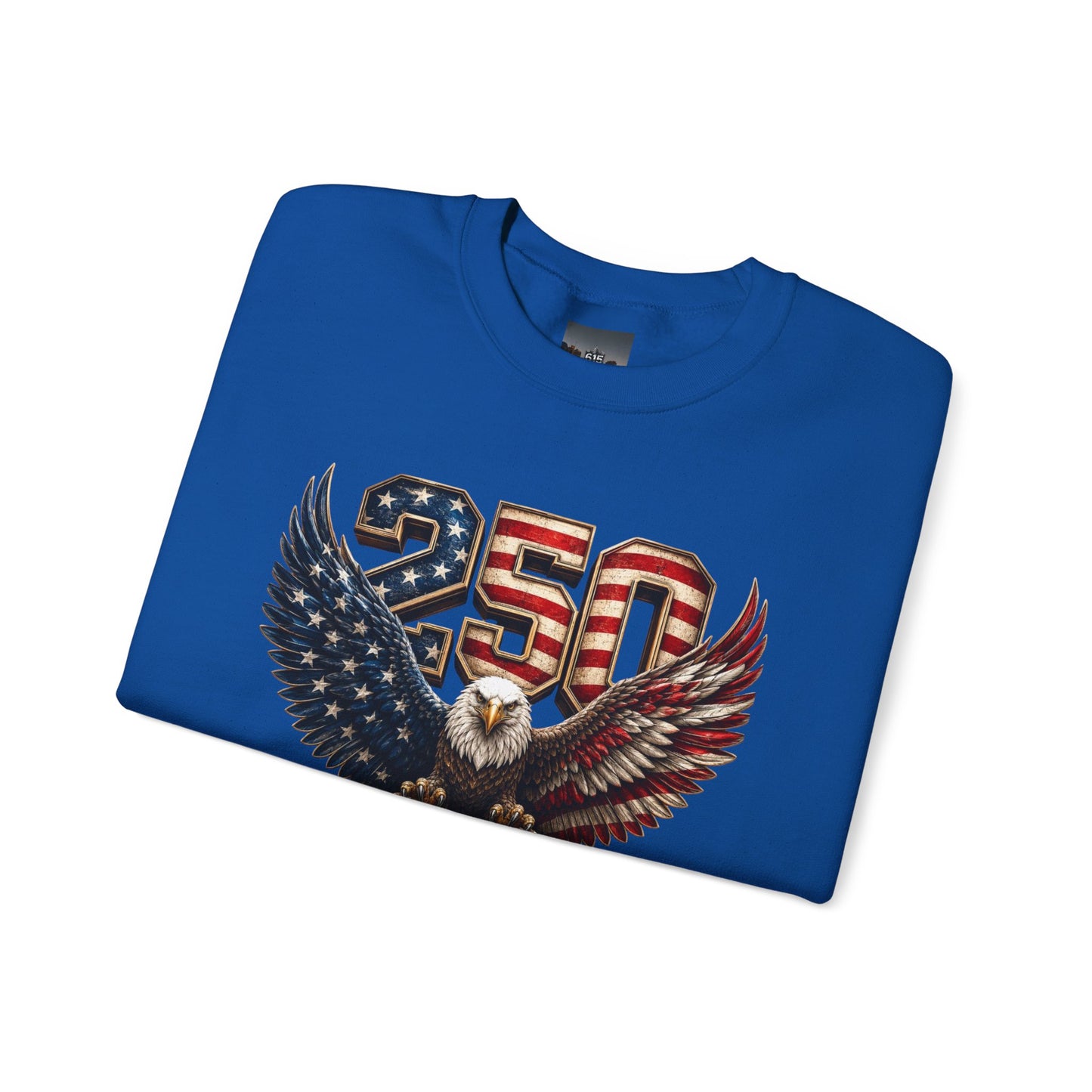 #250 250 Years of Freedom Eagle Patriotic American Flag Anniversary (1776–2026) Crewneck Sweatshirt