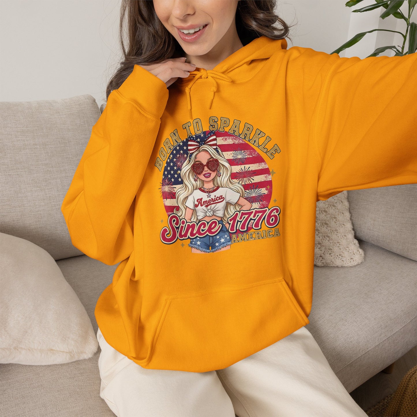 #250 "Born to Sparkle Since 1776" Patriotic Hoodie