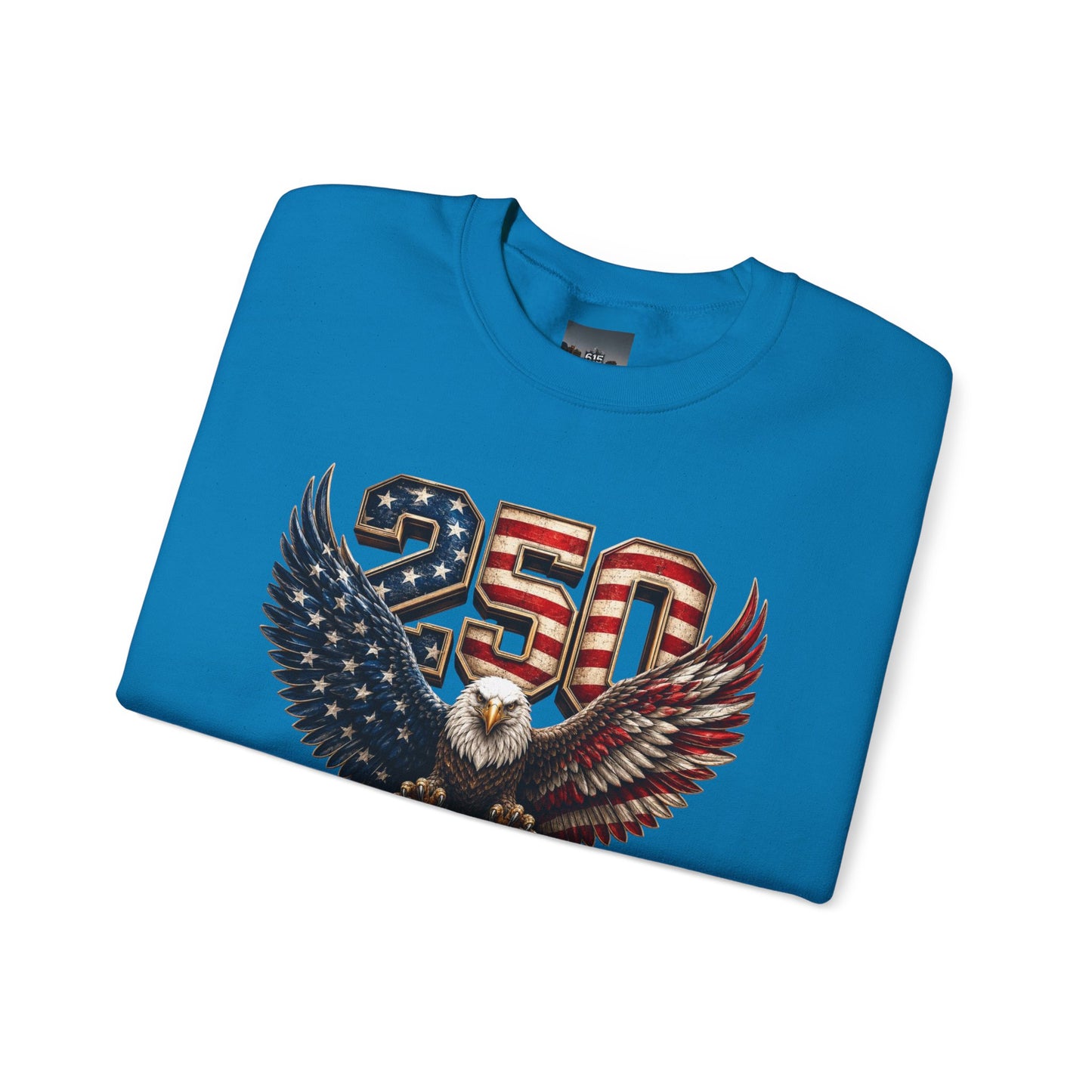 #250 250 Years of Freedom Eagle Patriotic American Flag Anniversary (1776–2026) Crewneck Sweatshirt
