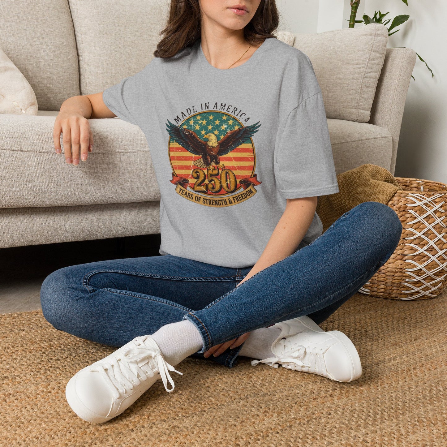 #250 Made in America Eagle 250th Anniversary Patriotic T-Shirt