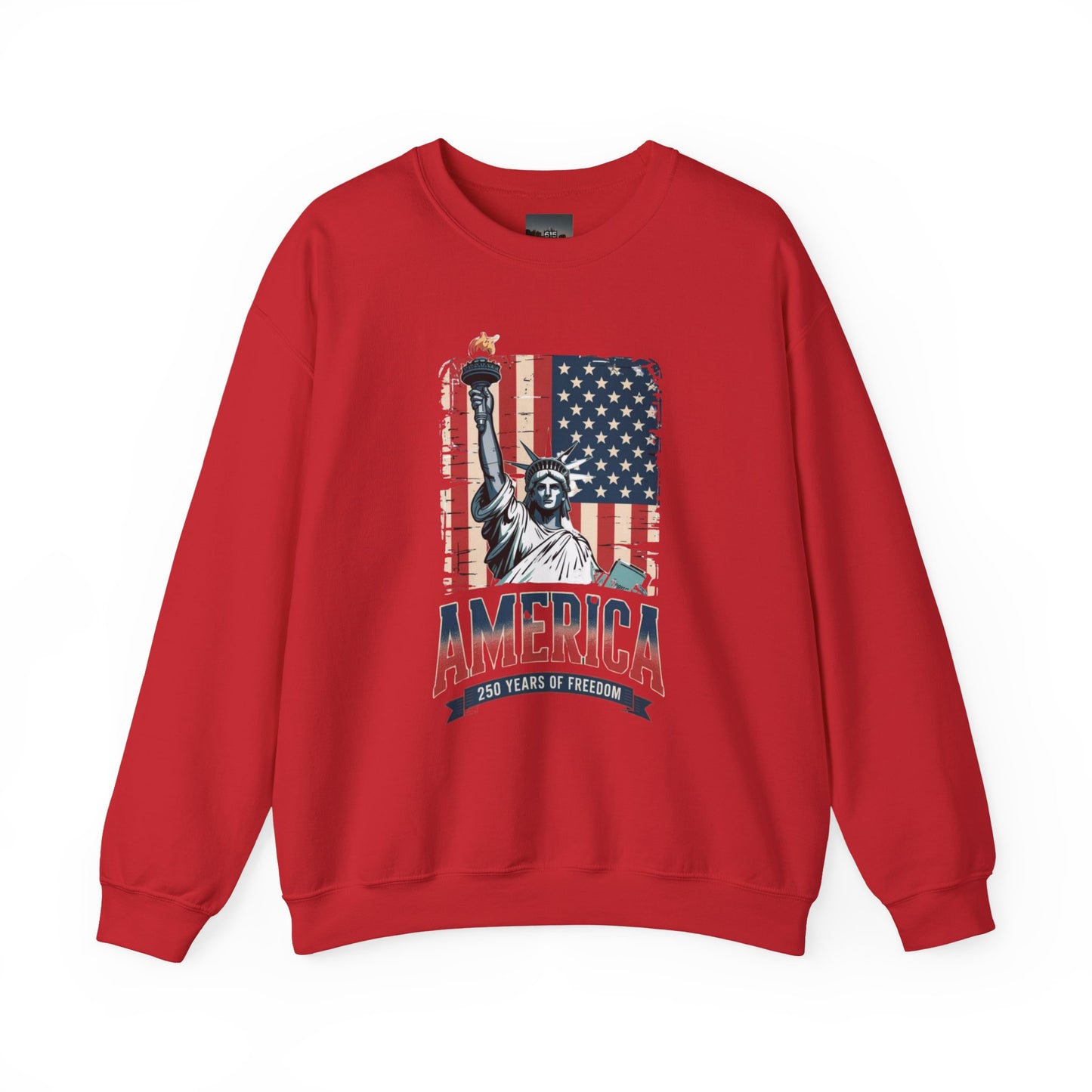 #250 Statue of Liberty American Flag 'America' Patriotic Independence Day Crewneck Sweatshirt