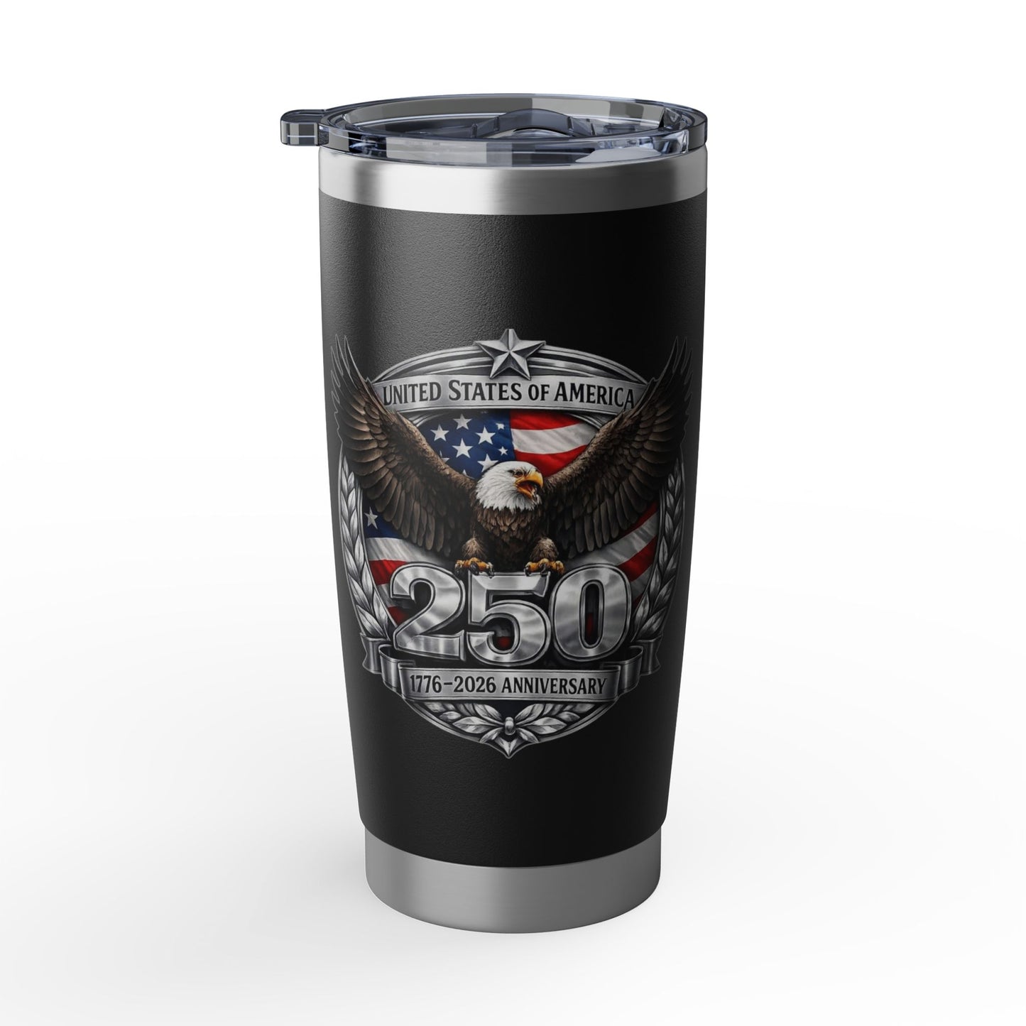 #250 Patriotic Bald Eagle 250 United States Emblem Vagabond 20oz Tumbler Stainless Travel Cup