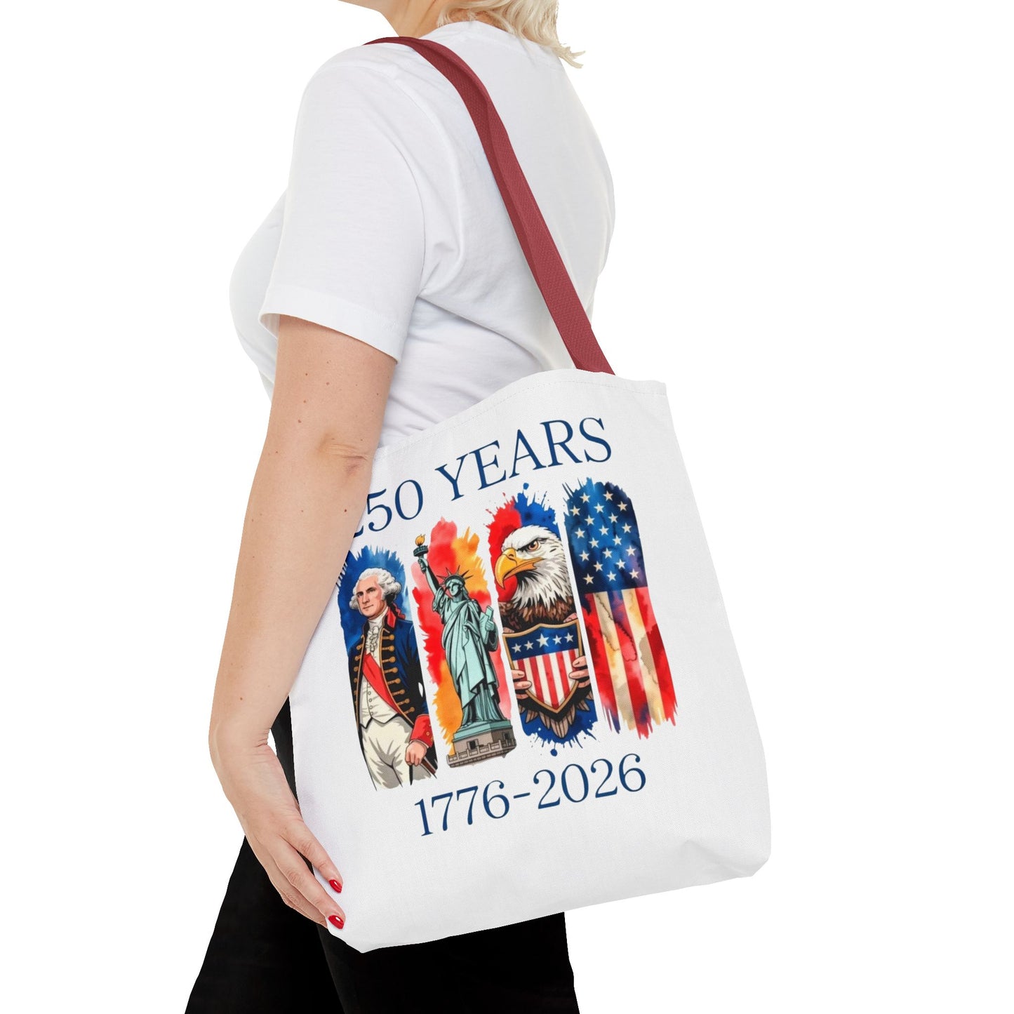 #250 250 Years American History Celebration 1776–2026 Patriotic Tote Bag