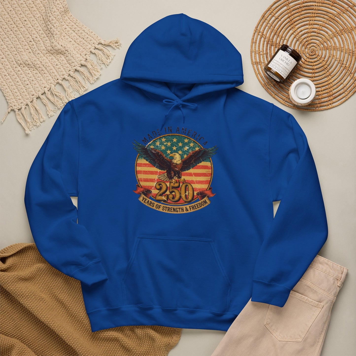 #250 Made in America Eagle 250th Anniversary Patriotic Hoodie
