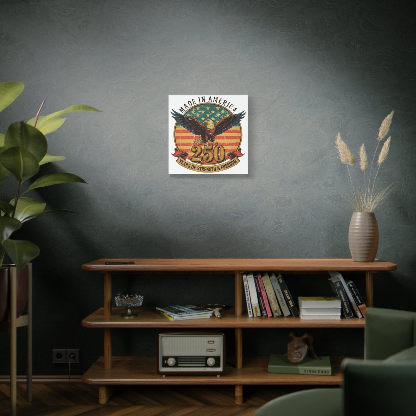 #250 Made in America Eagle 250th Anniversary Patriotic Matte Canvas Wall Art