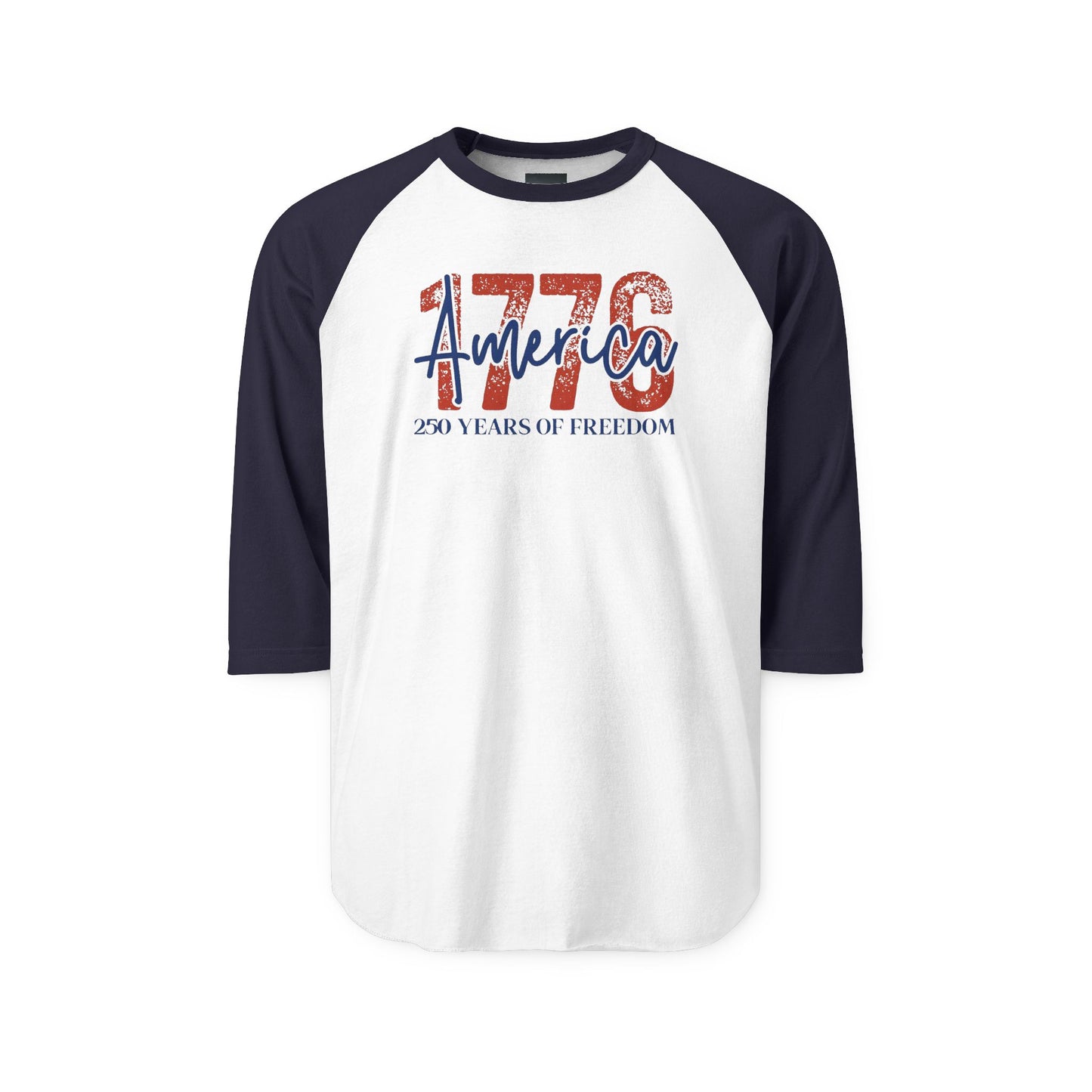 #250 1776 America: 250 Years of Freedom' Patriotic Independence Day Raglan Shirt Baseball Tee