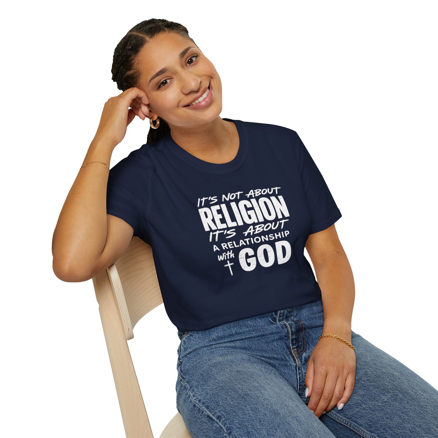 It's Not About Religion, It's About a Relationship with God - Christian Message T-Shirt