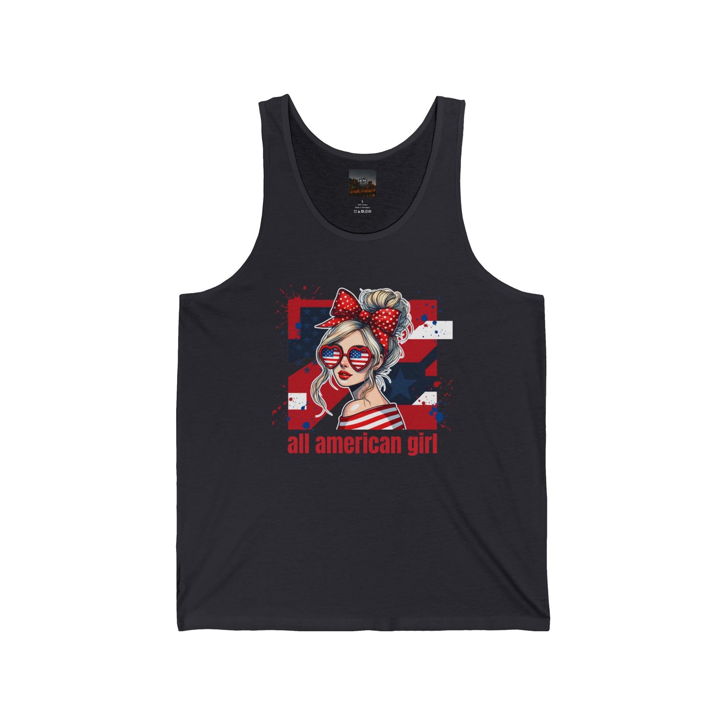 #250 All American Girl Patriotic Tank Top