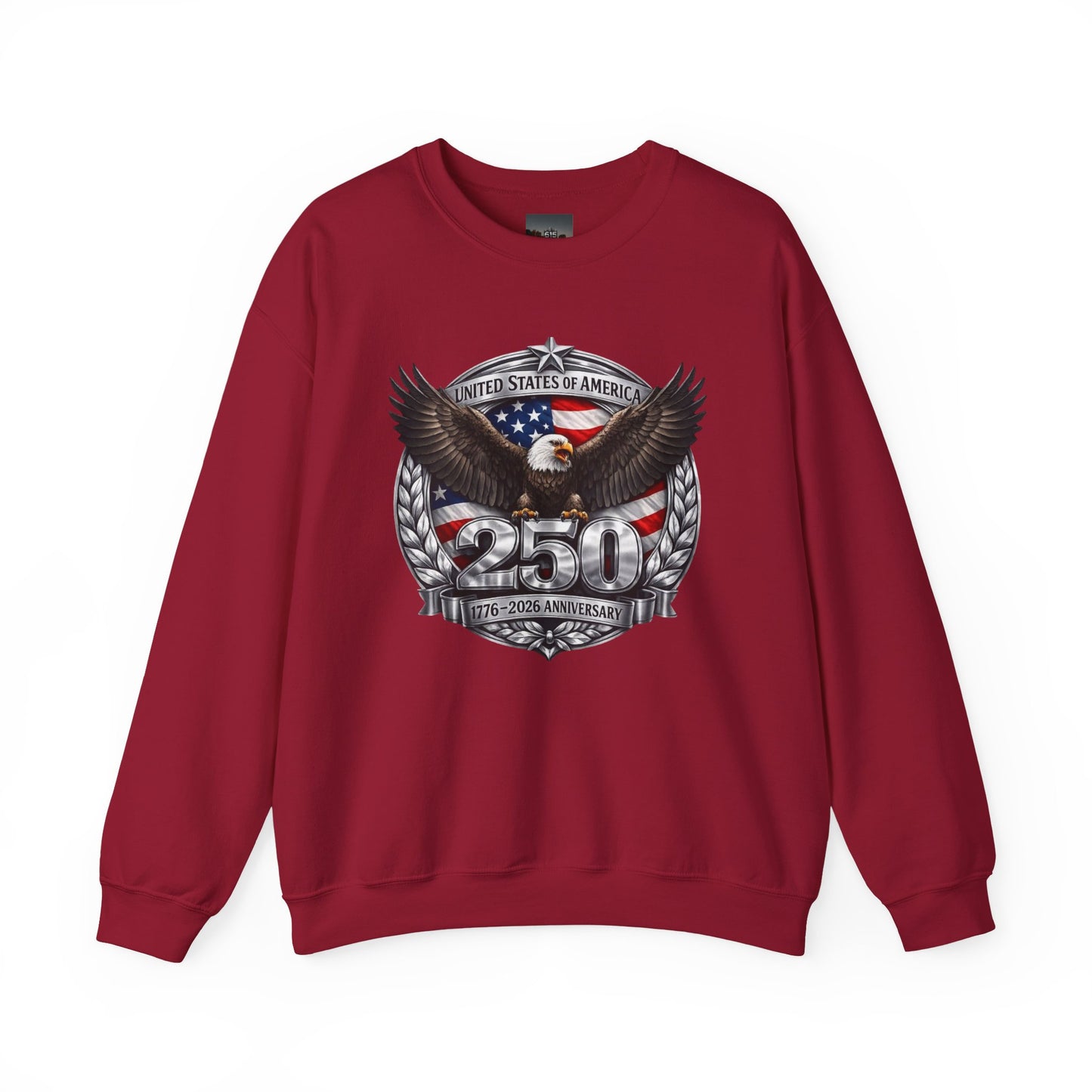 #250 Patriotic Bald Eagle 250 United States Emblem Crewneck Sweatshirt