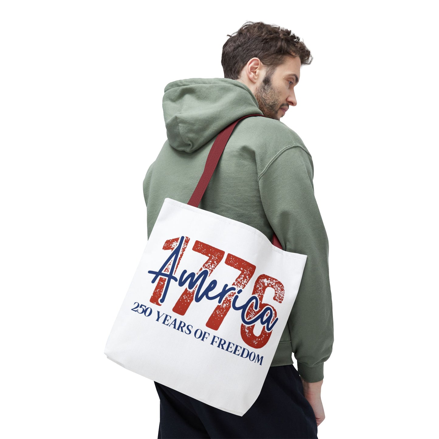 #250 1776 America: 250 Years of Freedom' Patriotic Independence Day Tote Bag