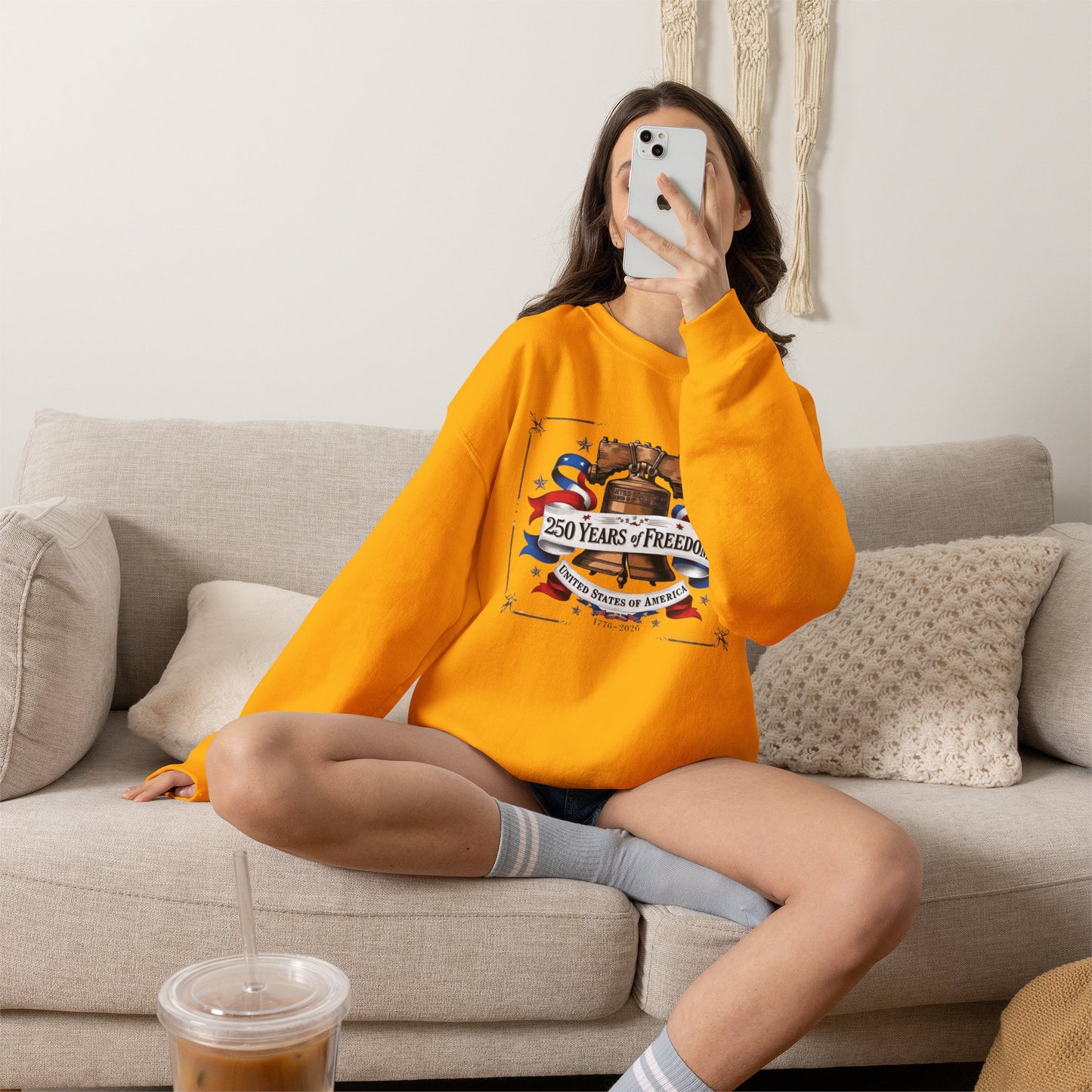 #250 250 Years of Freedom Liberty Bell Crewneck Sweatshirt